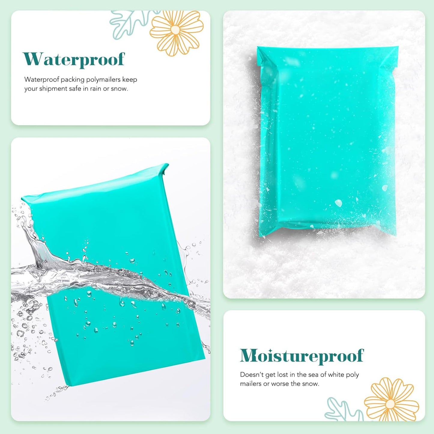 Fuxury 19x24 Inch 100 Pack Large Poly Mailers Shipping Envelopes Bags Teal,Self Adhesive Mailers Poly Shipping Bags for Small Clothing Business,Waterproof and Flexible polymailers,Keep Items Protected