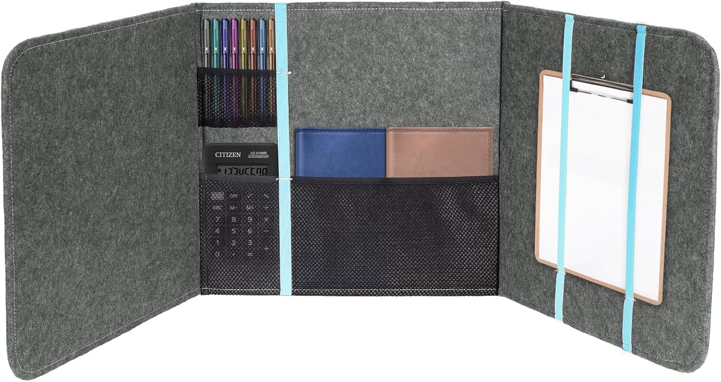 Foldable Privacy Folders for Students with Storage, Desk Dividers for Classroom - Reusable Test Dividers & Privacy Shields for School Desks, Portable Privacy Boards,47.25" x 15.35",Felt