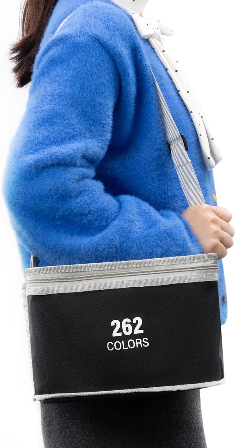 262 Colors Alcohol Markers - Dual Tip Permanent Art Markers Set for Coloring Drawing Painting, Fine and Chisel Tip Alcohol Based Pens with Carrying Case for Adult Artists