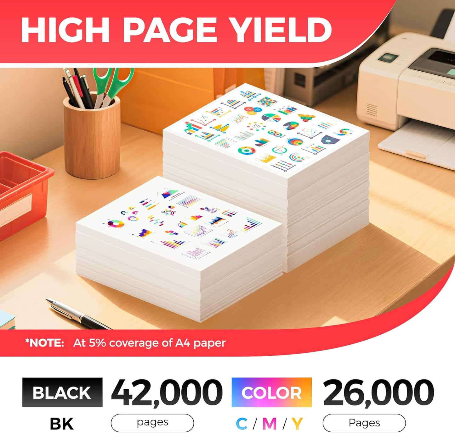 GPR-53 GPR53 Toner Cartridge High Yield Replacement for Canon GPR53 Toner ImageRunner Advance C3325i C3330i C3525i C3530i C3025i C3725i C3730i C3826i C3830i C3835i Printer (Black Cyan Magenta Yellow)