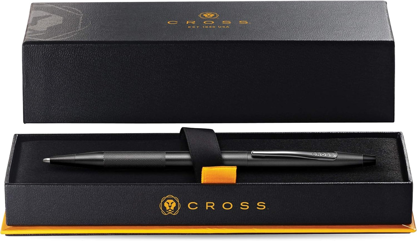 Cross Classic Century Refillable Ballpoint Pen Presented in a Luxury Gift Box - Medium Point, Black Ink, Black Micro-knurl