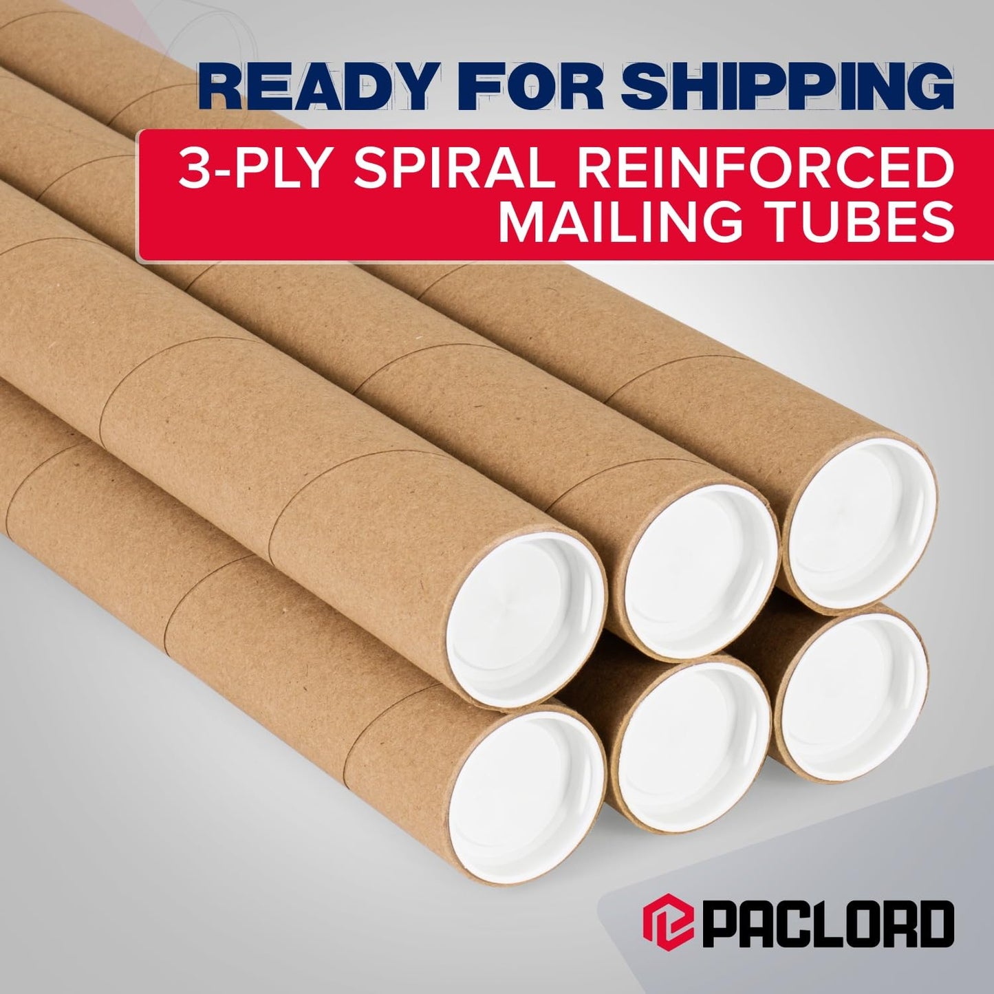 2" x 36" Heavy-Duty Reinforced Cardboard Mailing Tube, Pack of 4 Tubes with 8 Caps – Secure USPS Approved – Great for Shipping and Storing of Prints, Artwork, Posters or Documents