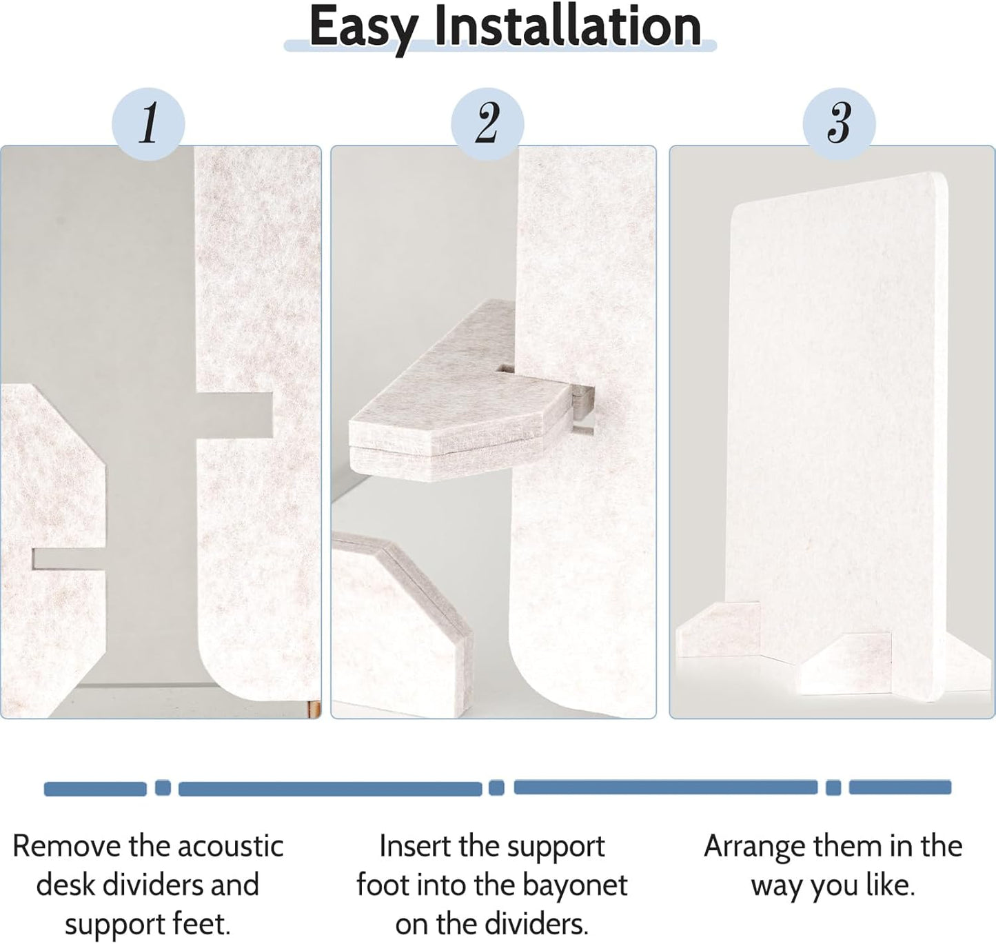 2 Pack Acoustic Desk Dividers - 24" x 20" Freestanding Privacy Panels Set with Noise - Reducing Design Cubicle Sound Proof, Ideal for Office, Classroom, and Home (Light Beige)
