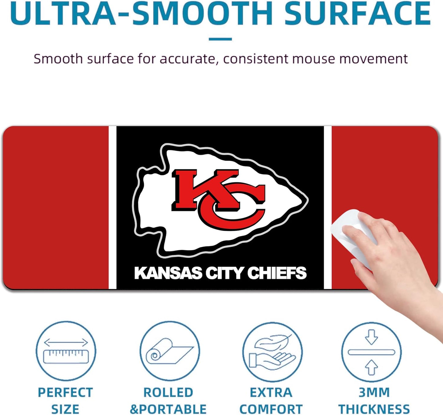 Large Mouse Pad Desk Mat for Home Office, Gaming Mousepad Extended Desk pad - Computer Keyboard Mouse Mat with Non-Slip Base and Stitched Edge Office Desk Organizers and Accessories