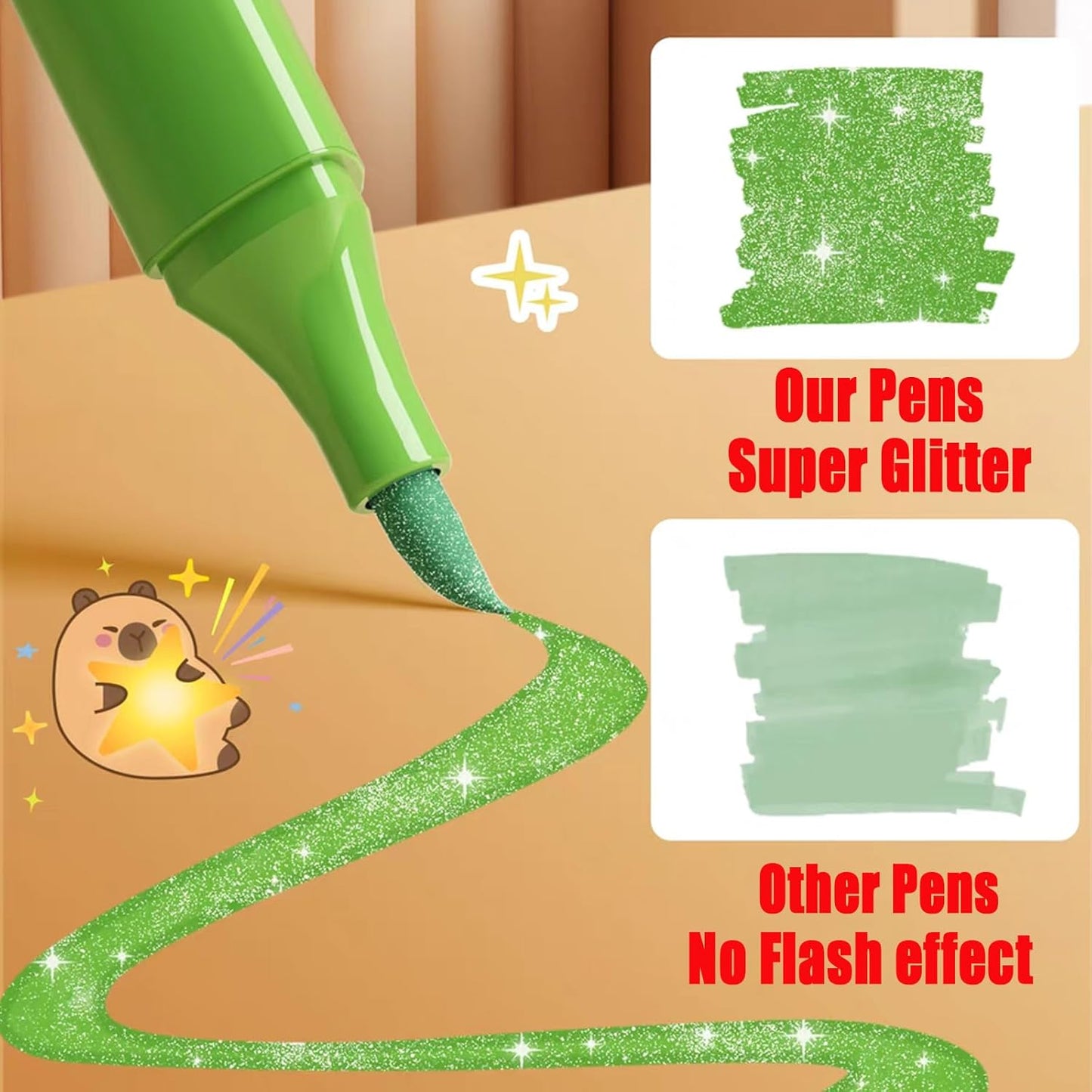 Glitter Markers Pens,120 Colors Dual Tip Brush Glitter Pens Set 60 Pack Sparkle Markers for Art Supplies Scrapbooking, Cards, DIY Crafts, Adults Coloring Books