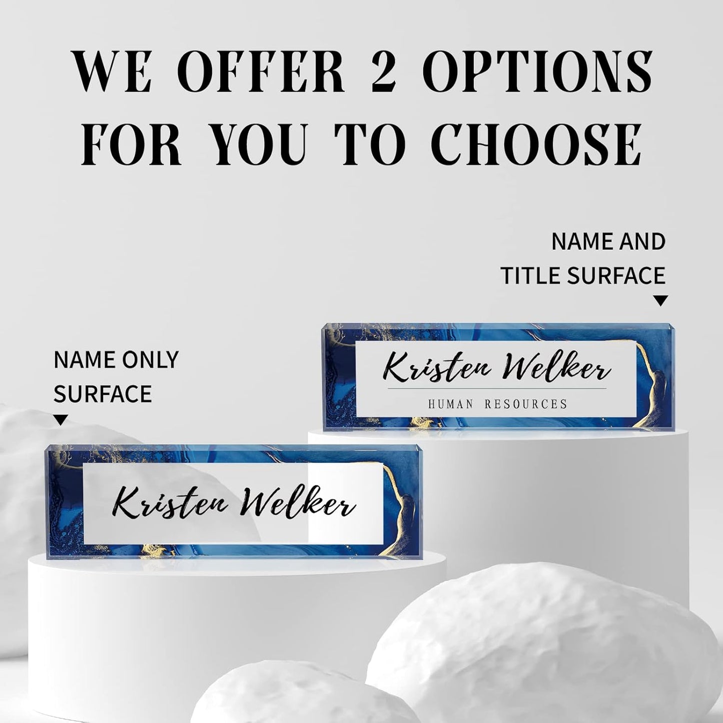 Gowelly Office Desk Name Plate Personalized |Custom Name Plates for Desk| Custom Employee Appreciation Gifts | Office Gifts for Women, Boss, Employee, Teacher, Social Worker-2