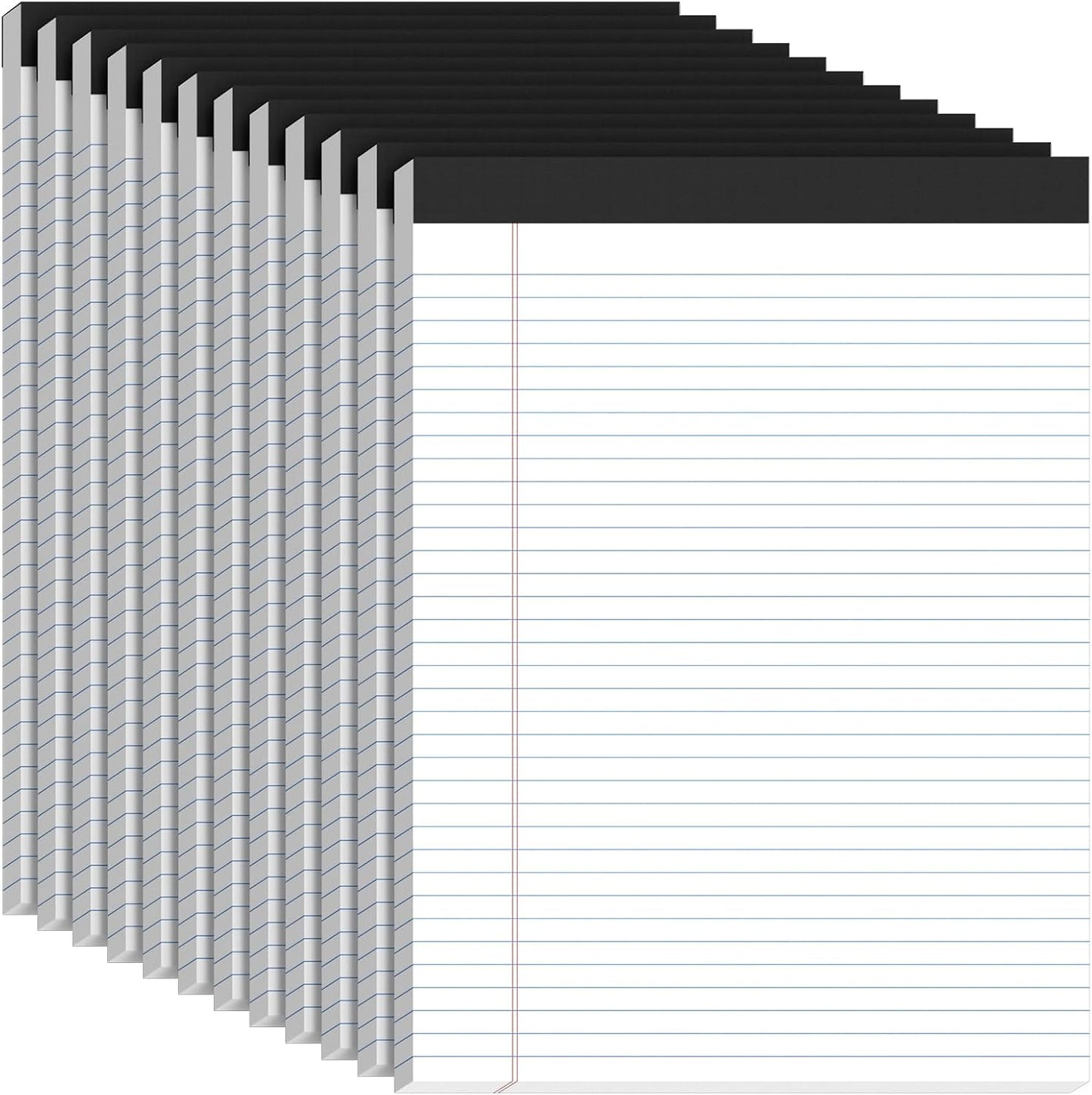 12 Pack White Legal Pads 8.5 x 11 College Ruled, 30 Sheets Per Note Pads 8.5 x 11, Perforated White Lined Paper Pads 8.5 x 11, Writing Pads with Sturdy Backing, Legal Notepads for School, Office, Home