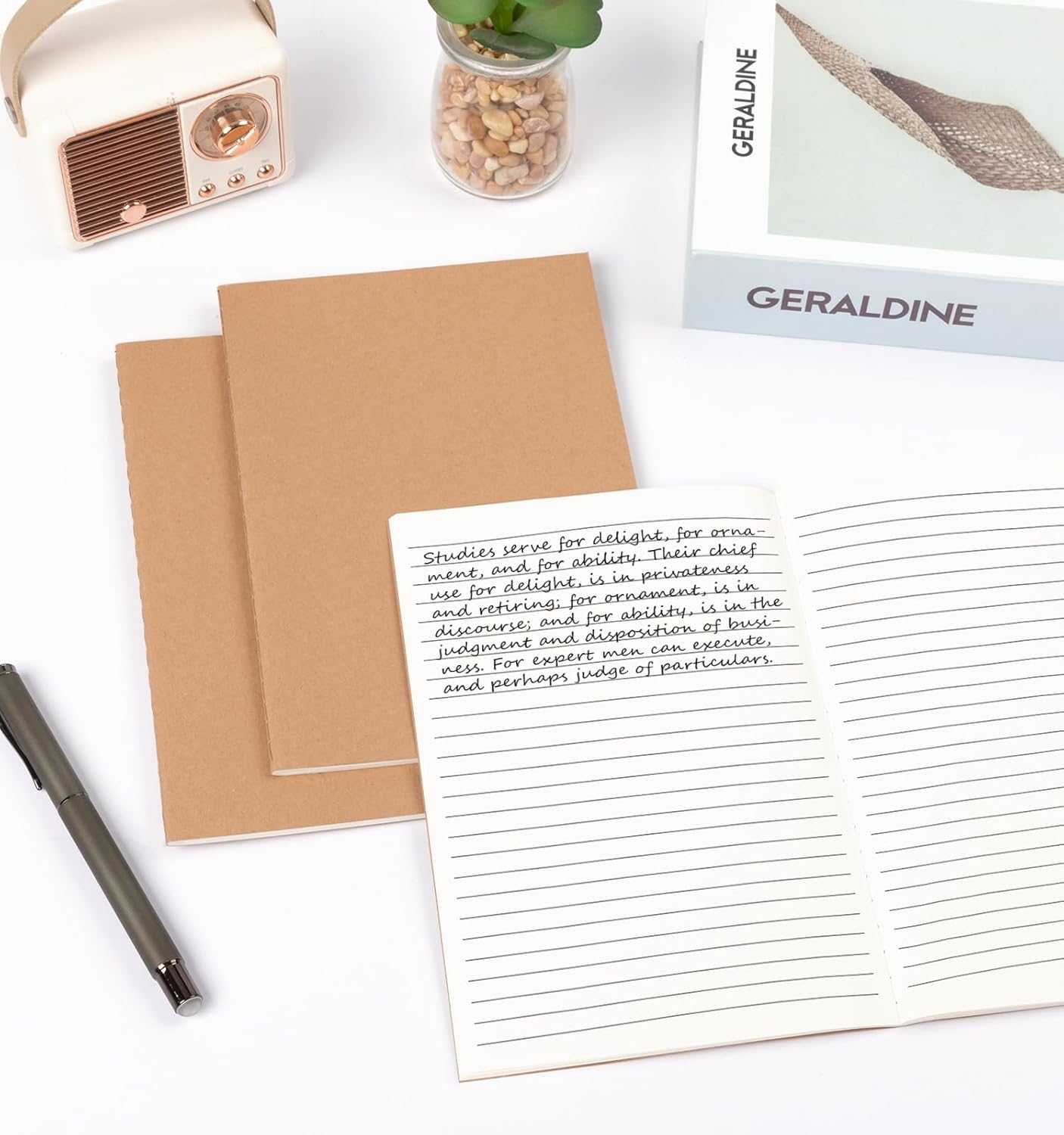 100 Pack A5 Ruled Lined Kraft Notebooks Bulk, Journaling Notebooks, Soft Cover Composition Notebook, 8.3x5.5 Inches 60 Pages Travel Journal Notebooks Set for Work, School, Student, Kids, Writing