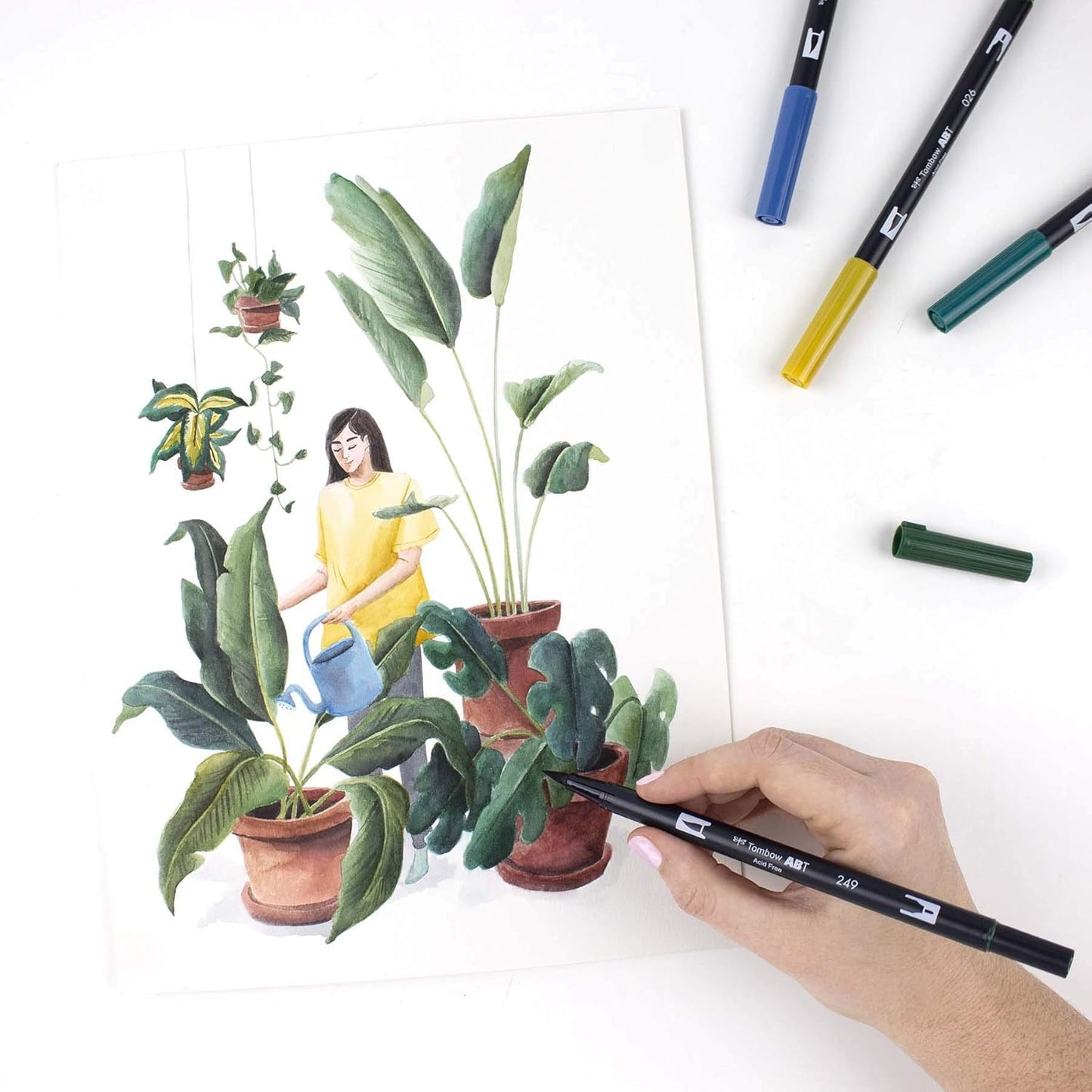 Tombow 56218 Dual Brush Pen Art Markers, Bohemian, 10-Pack. Blendable, Brush and Fine Tip Markers