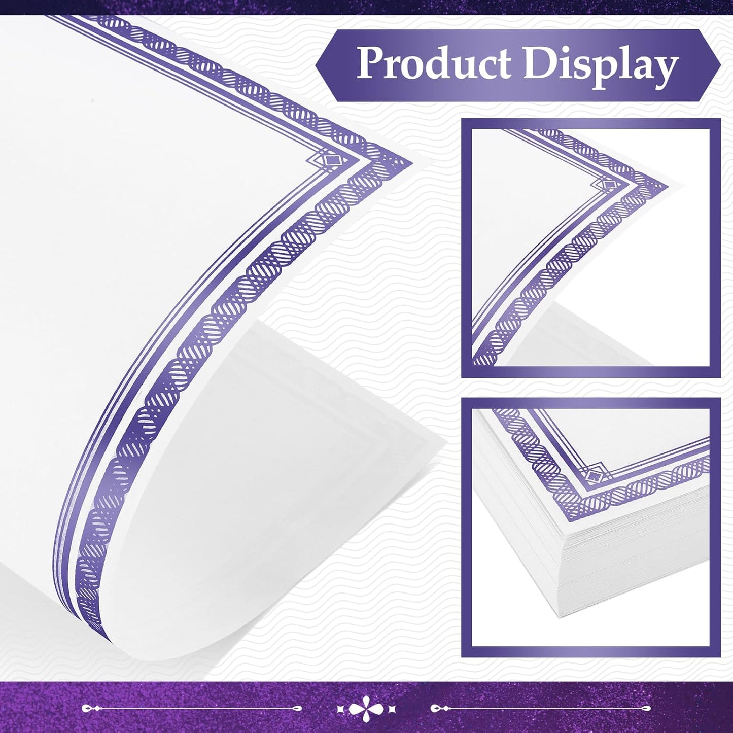 150 Sheets Certificate Paper 8.5 x 11 for Printing Blank Award Certificate for Graduation Diploma Achievement Participation Award Document(Blue)