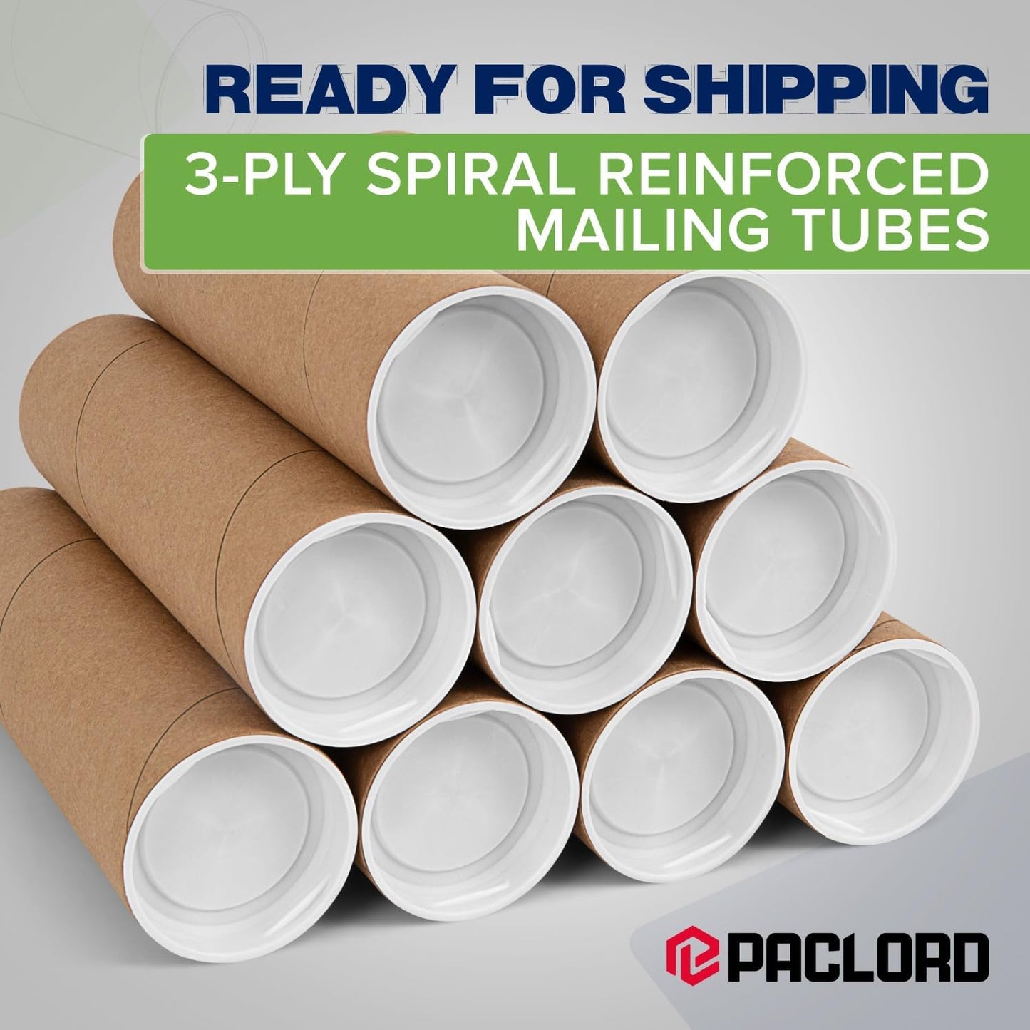 2" x 12" Reinforced Kraft Paper Mailing Tubes, Pack of 2 Tubes with 2 Caps Each – USPS Approved Poster Tube – Made in USA Cardboard Tube for Shipping and Storing Posters, Prints, Artwork, or Documents