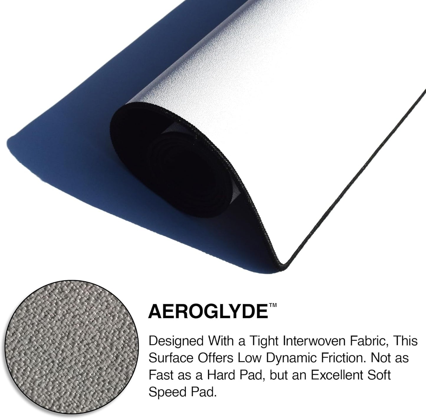 MPCO. Blueprints Large Gaming Desk Pad - 36" x 17" Aeroglyde Fabric 18A Hornets – Blue Desk Mats - Non-Slip, Washable, Smooth Glide for Precision Gaming & Work