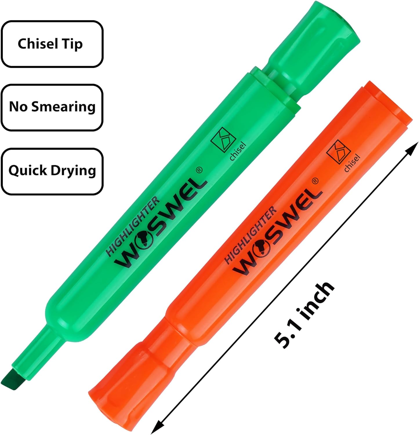 Highlighters Bulk, 24 Pack Tank Style Highlighters Assorted Fluorescent Colors Set, 6 Bright Colors Chisel Tip Highlighter Markers for Kid and Adult Coloring, Highlighting as School Supplies