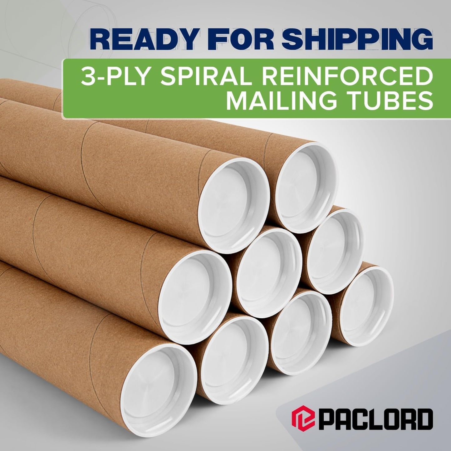 2" x 24" Reinforced Kraft Paper Mailing Tubes, Pack of 2 Tubes with 2 Caps Each – USPS Approved Poster Tube – Made in USA Cardboard Tube for Shipping and Storing Posters, Prints, Artwork, or Documents
