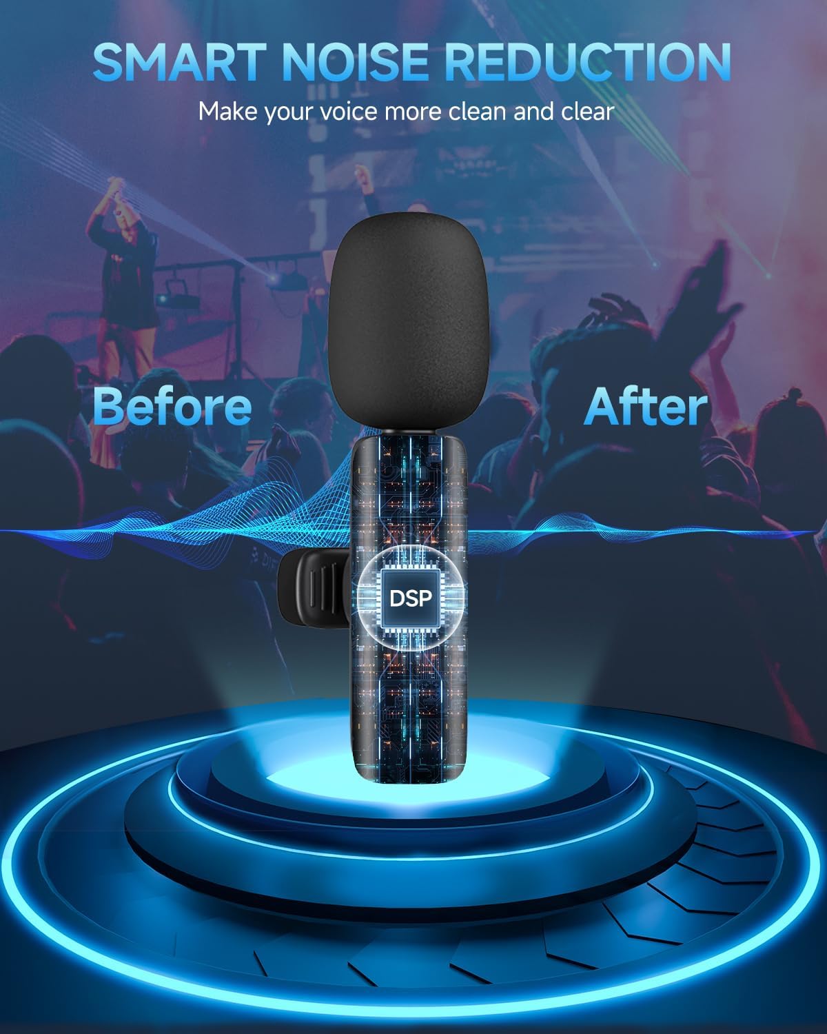 2 Pack Professional Wireless Lavalier Microphone for iPhone 15(Above) and Android USB-C Device, Lapel Mics Plug-Play Clip on Lapel Mic for YouTube, Recording, Vlog, Facebook Live