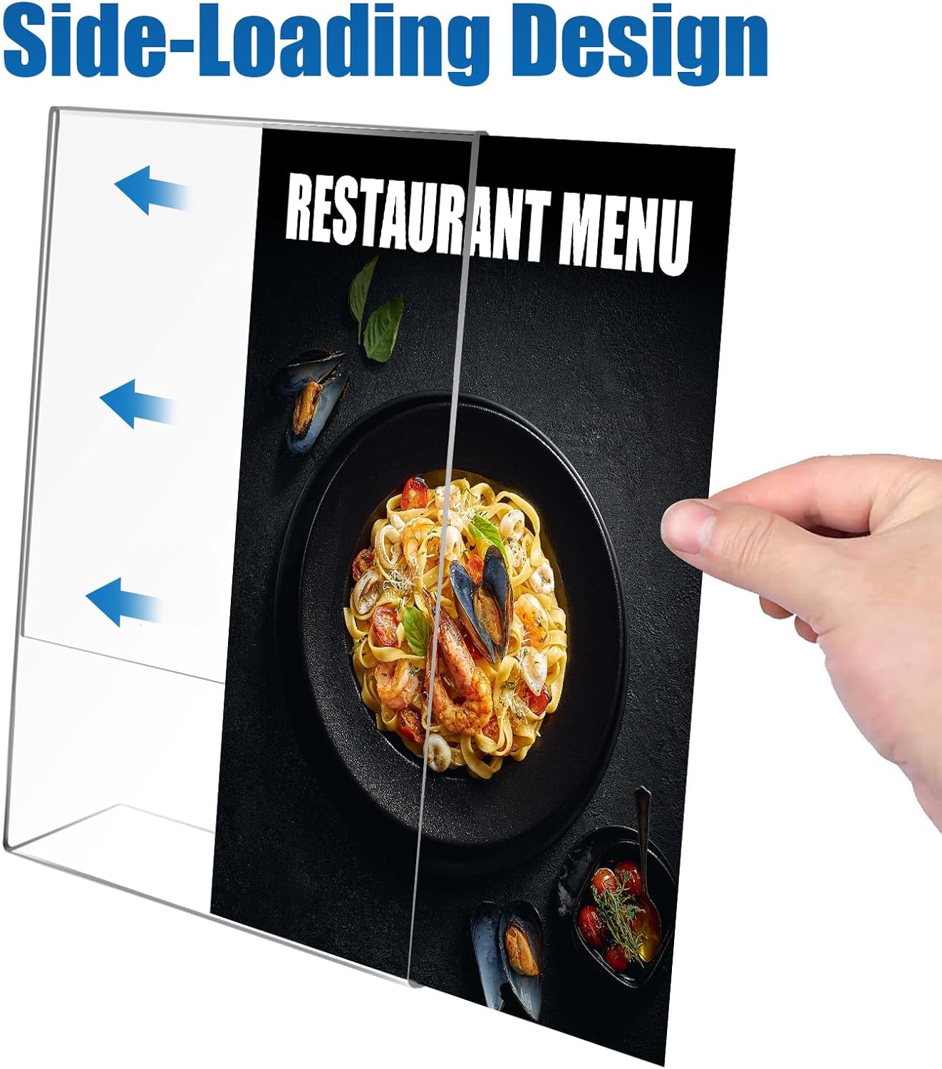 12-pack Acrylic Sign Holder 8.5*11 Standing, Clear Plastic Sign Stand Tabletop Dispaly for Menu, Flyer, Brochure, Picture, Used in Restaurants, Offices, Store and Home, Vendor Booth, School