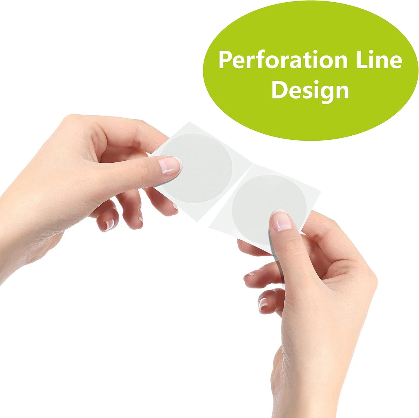 1500 PCS 1.5" Round Clear Transparent Package Envelope Mail Wafer Seal Sticker Labels Mega Bundle with Perforation Line in Roll