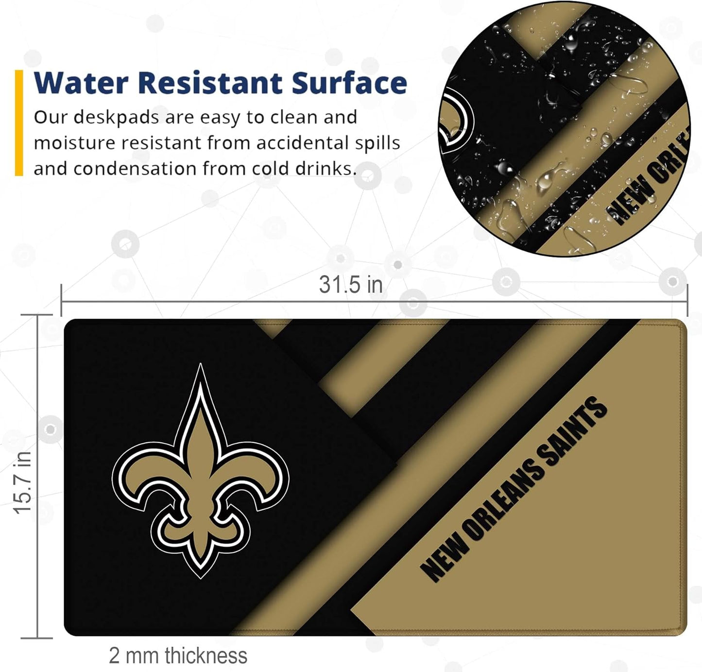 Large Mouse Pad Desk Mat for Home Office, Gaming Mousepad Extended Desk pad - Computer Keyboard Mouse Mat with Non-Slip Base and Stitched Edge Office Desk Organizers and Accessories