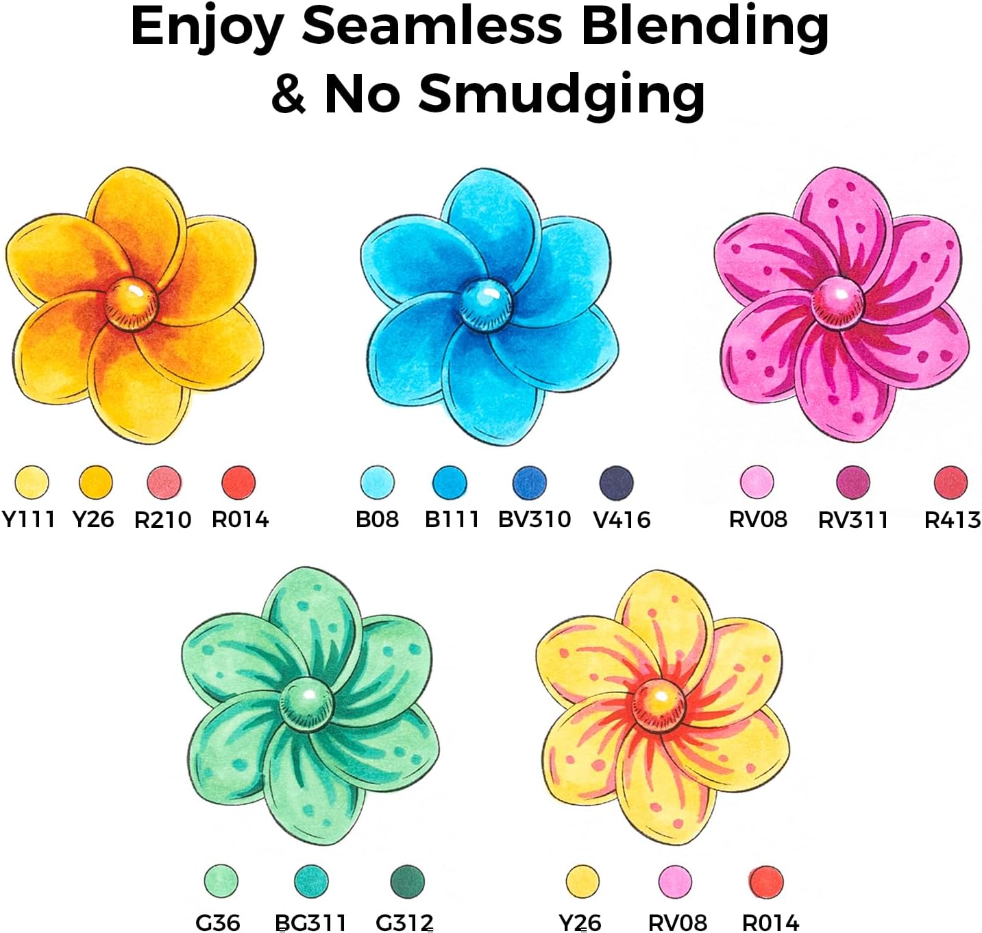 Ohuhu Alcohol Markers Brush Tip -Double Tipped Art Marker Set for Artist Adults Coloring Illustration - 120 Colors- Brush & Chisel Dual Tips- Honolulu of Ohuhu Markers- Refillable Alcohol-based Ink