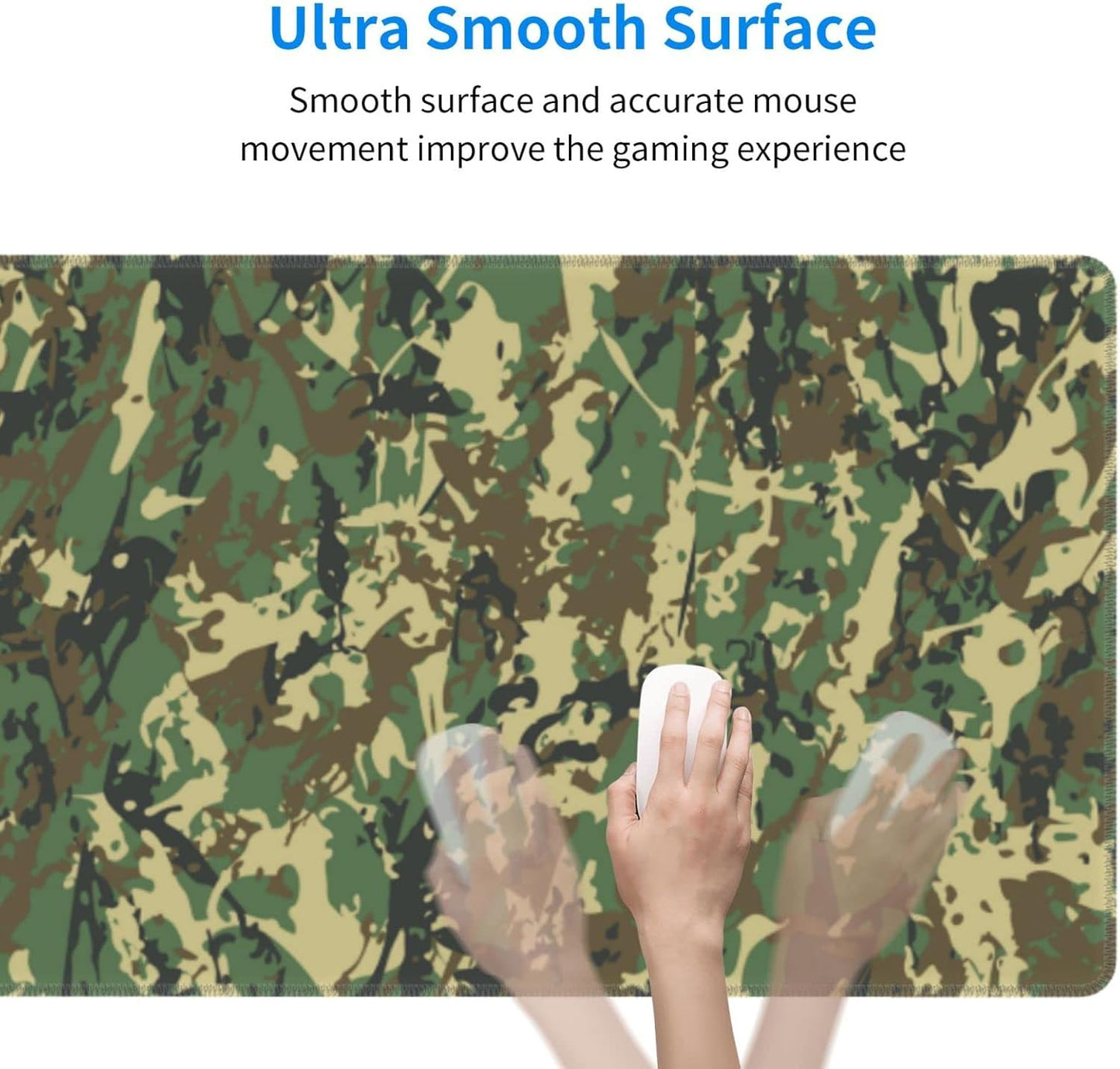 XL Large Gaming Mouse Pad, Abstract Military Camouflage Full Desk Mousepad with Stitched, Long Non-Slip Base Camo Keyboard Pad, PC Laptop Computer Mat Gifts for Women Office Decor, 31.5 * 11.8 in