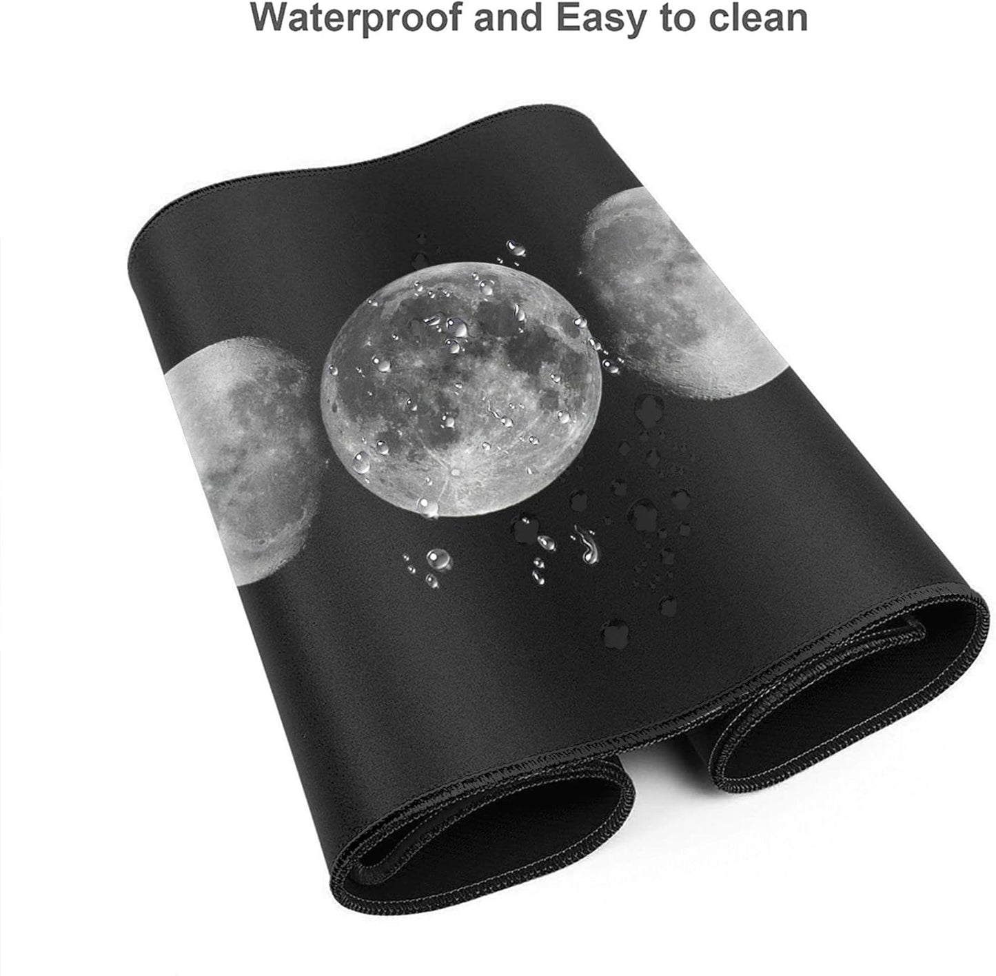 Desk Mat,Celestial Moon Phases Extended Gaming Mouse Pad for Office Work & Game,Computer Keyboard Mouse Mat Desk Non-Slip Rubber Base Large Mousepad with Stitched Edges, 31.5x15.7inch