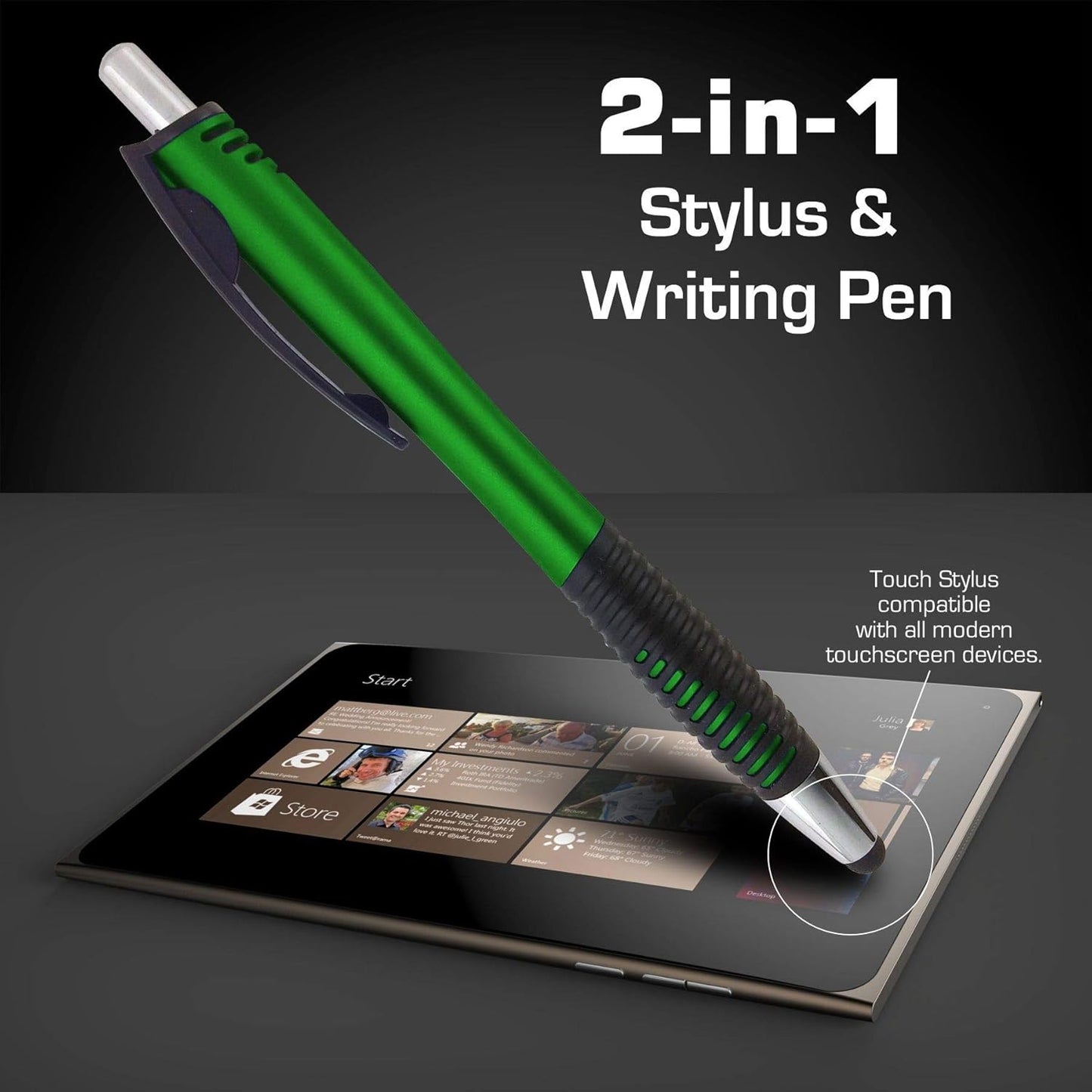 Personalized Stylus Pens with Your Custom Logo or Text-250 Pack Bulk-for Businesses, Parties, and Events, 2 in 1 Capacitive Stylus & Ballpoint Pen Compatible with Most Touchscreen Devices, Purple