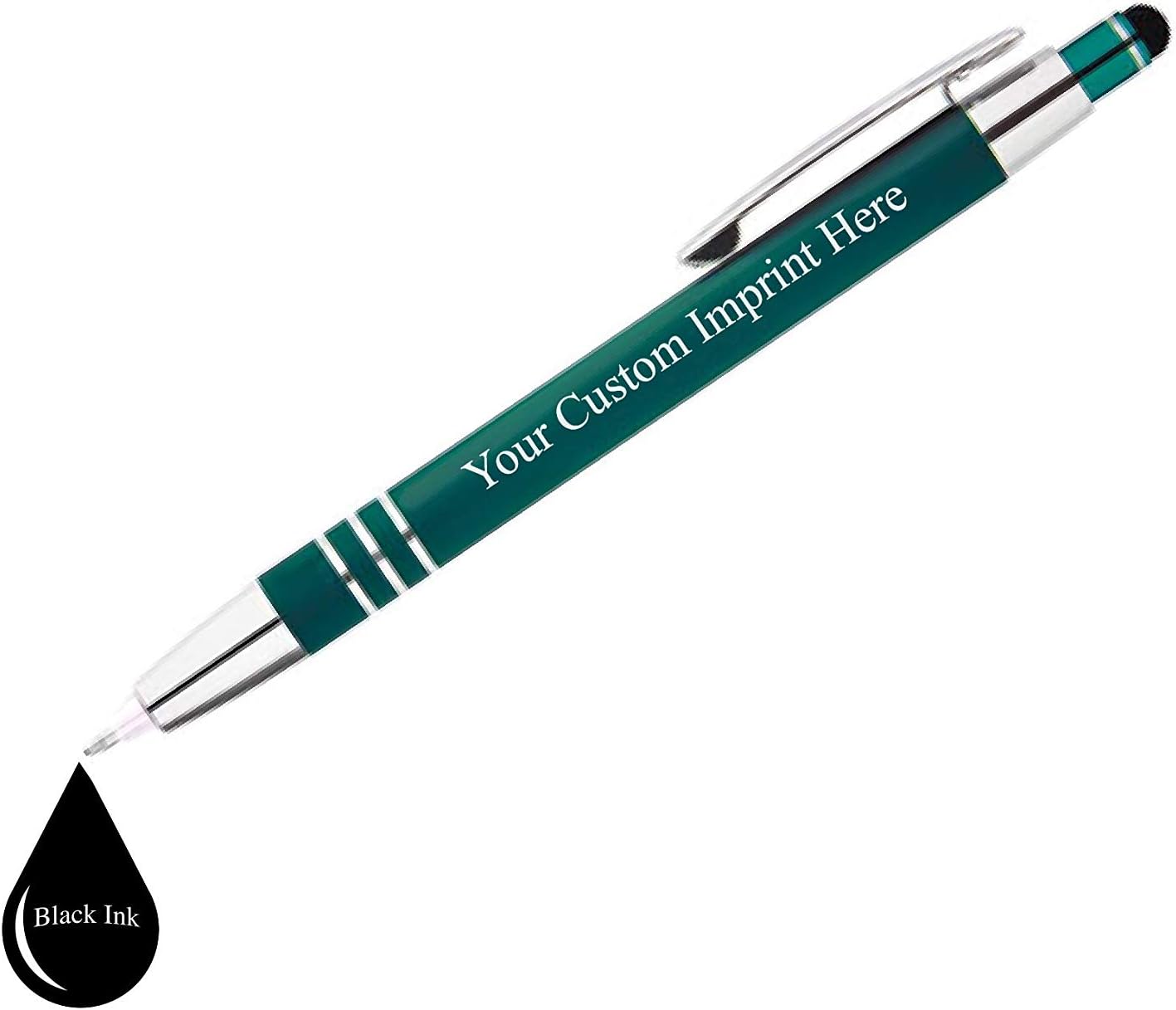 ExpressDesigns™ - Personalized Pens Gift Set - 2 Pack of | LED Flashlight Soft Touch Metal Pens w/gift box | Luxury Ballpoint Pen Custom Engraved with Name or Message | Light Up Pens (Black)