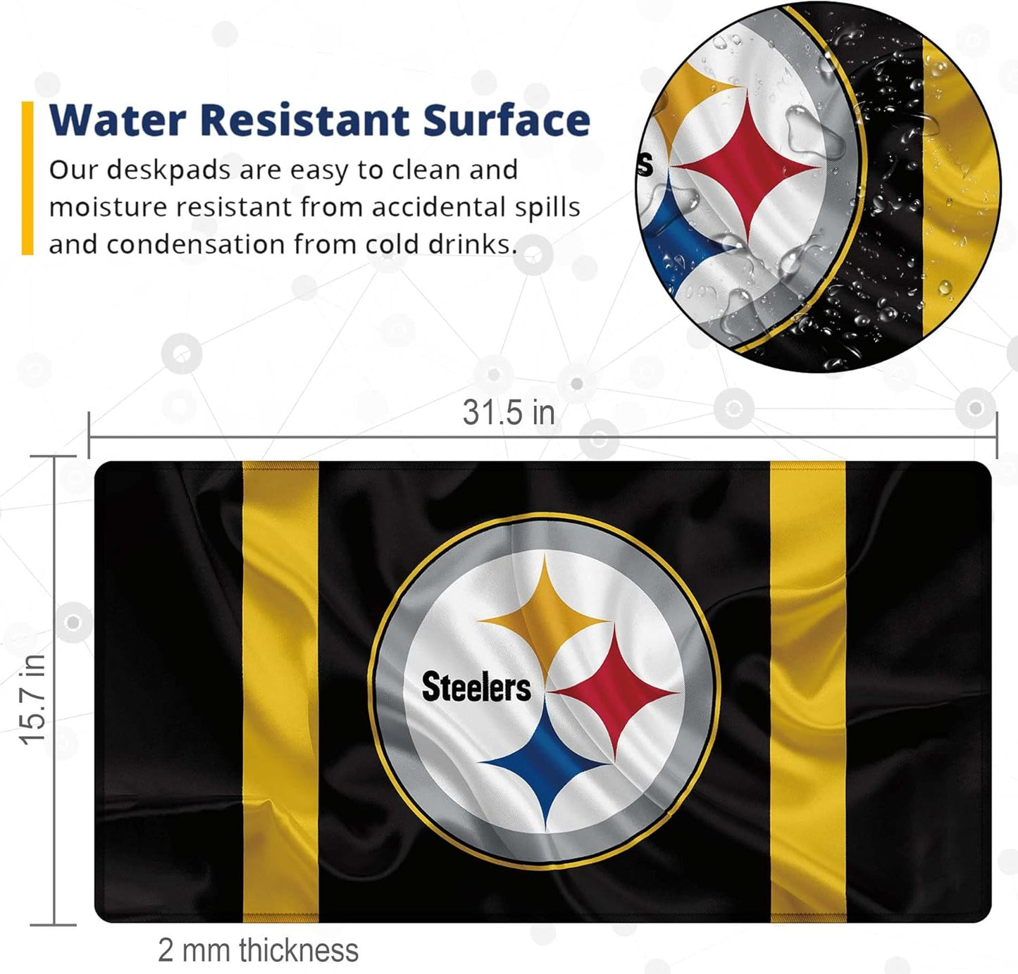 XXL Professional Gaming Mouse Pad, Large Computer Keyboard Mouse Mat Desk Pad with Non-Slip Base and Stitched Edge for Home Office Gaming Work, 31.5x15.7in Extended Mouse Pad Desk Accessories