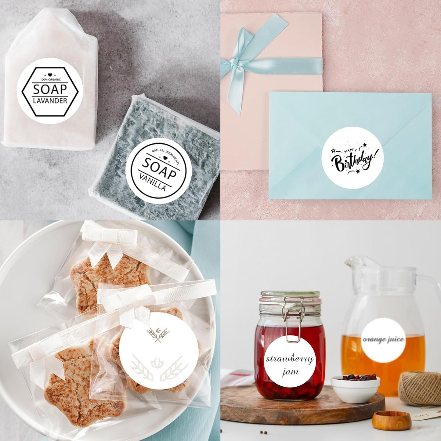 2 Inch Round Thermal Labels, Self Adhesive Circle Waterproof Thermal Labels, Multipurpose Roll Direct Thermal Sticker for DIY Logo Design, 500 Labels/2 Rolls