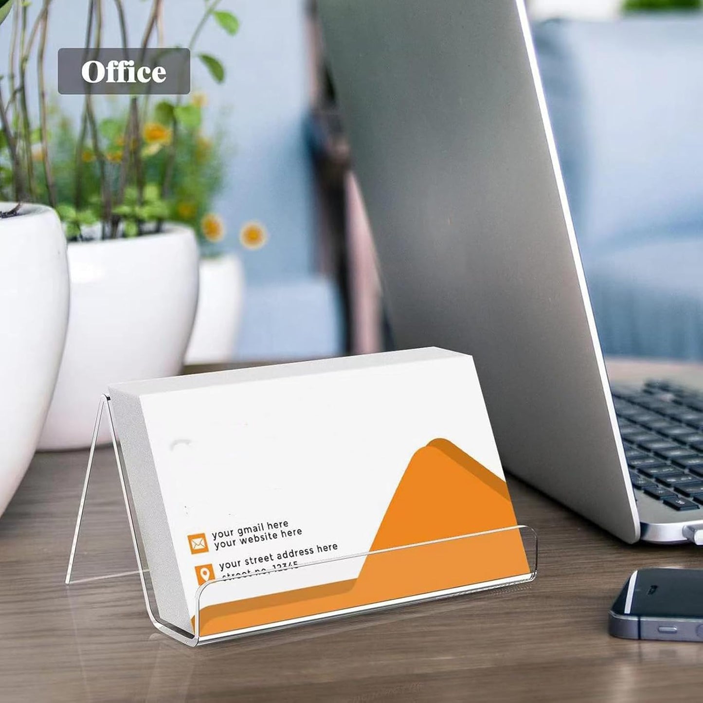 10 Pack Acrylic Business Card Holder for Desk, Business Card Stand Desktop Business Card Holders for Exhibition，Office Acrylic Business Card Stand Display