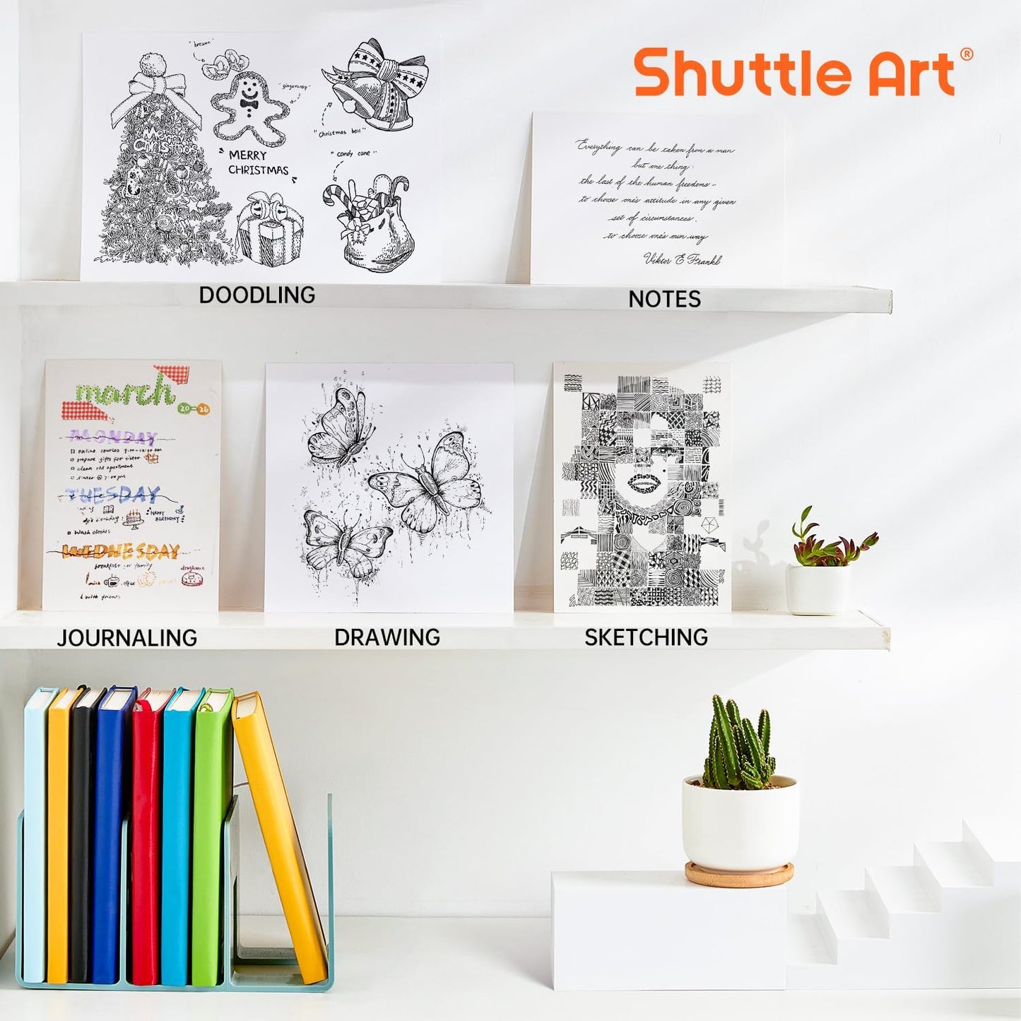 Shuttle Art Retractable Pastel Gel Ink Pens, 15 Pack Black Ink Pens, Cute Pens 0.5mm Fine Point for Writing Journaling Taking Notes School Office Home