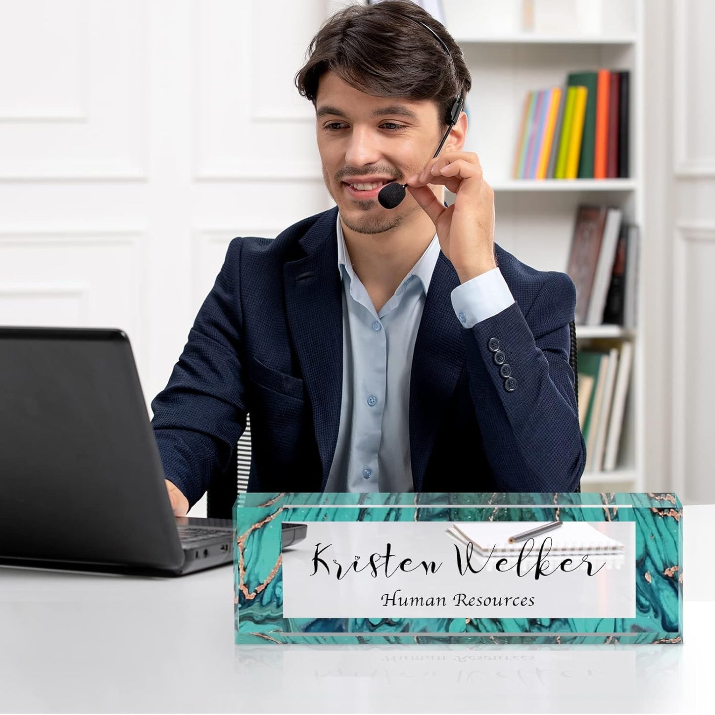 Gowelly Office Desk Name Plate Personalized |Custom Name Plates for Desk| Custom Employee Appreciation Gifts | Office Gifts for Women, Boss, Employee, Teacher, Social Worker-1