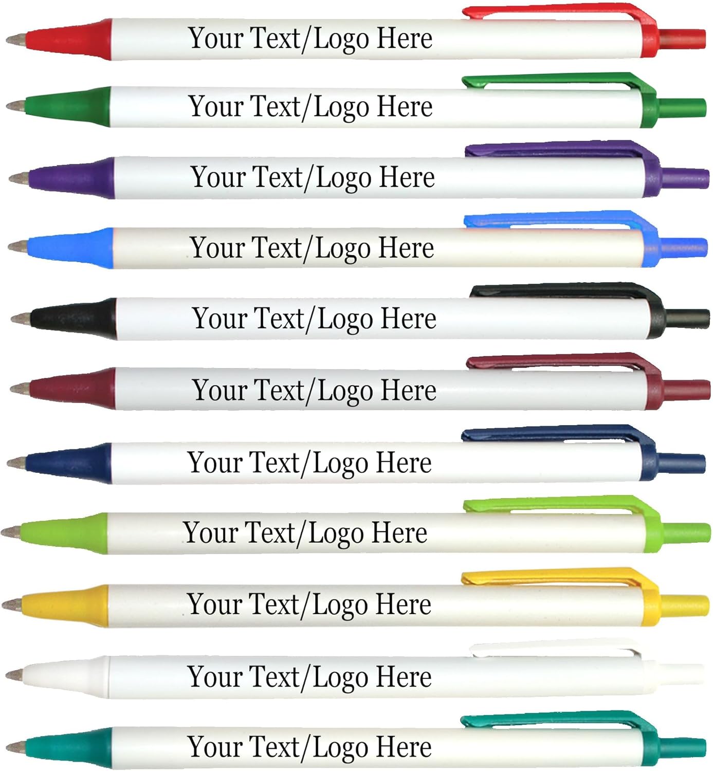 Personalized Click Stick Pens With your Custom Logo or Text-300 Pack Bulk-for Businesses, Parties, and Events, Custom Printed Retractable Slim Ballpoint Pens, Yellow, Black Ink