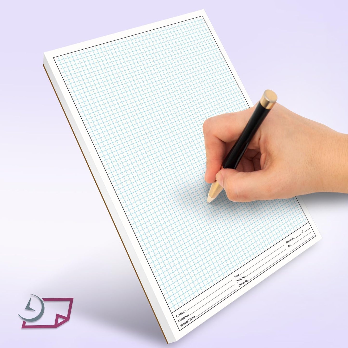 11x17" Graph Paper Pad, for Blueprint Drawings, Drafting, Engineering & Planning, with header for documentation. Quadrille grid paper pads with blue lines, high brightness, 50 sheets per pad (5 Pads)