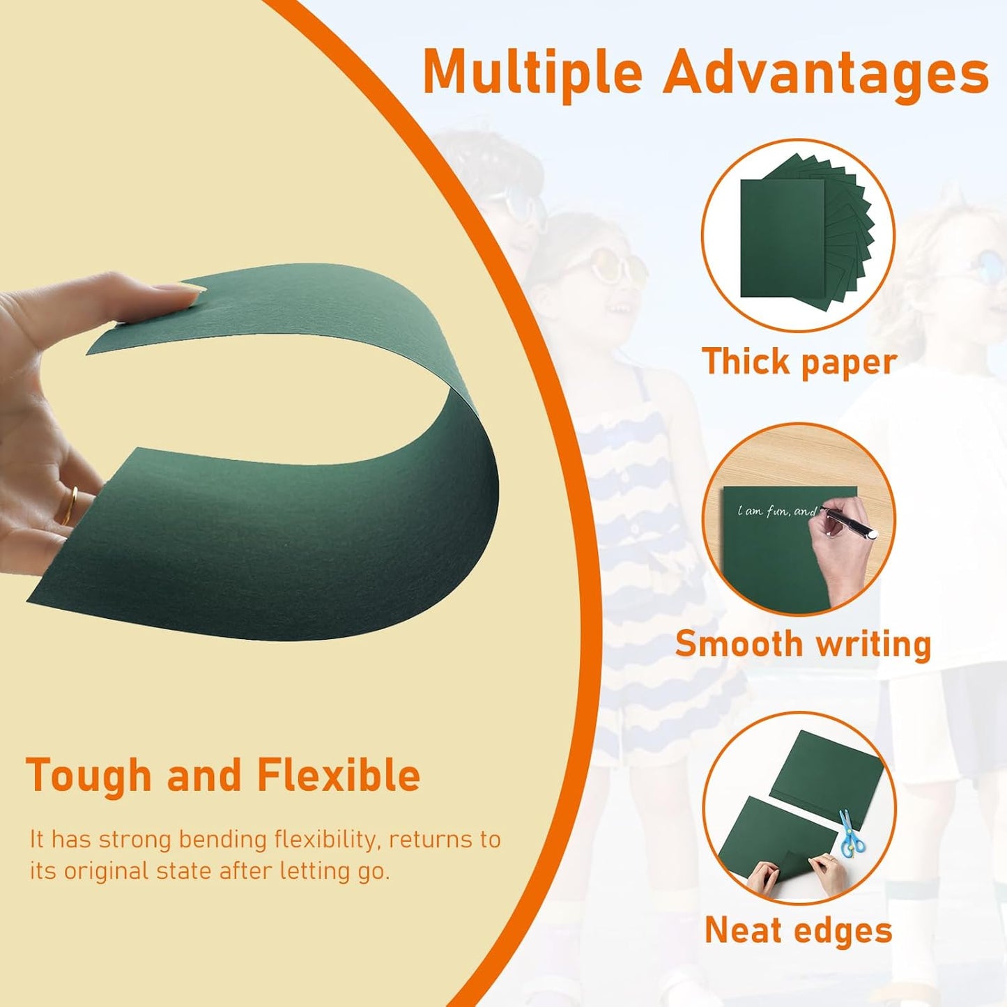 100 Sheets Dark Green Cardstock 8.5 x 11 Scrapbooking Paper, 75lb Heavyweight Green Construction Paper Card Stock for DIY Cards Making, School Crafting, Office Printing, Birthday, Memos