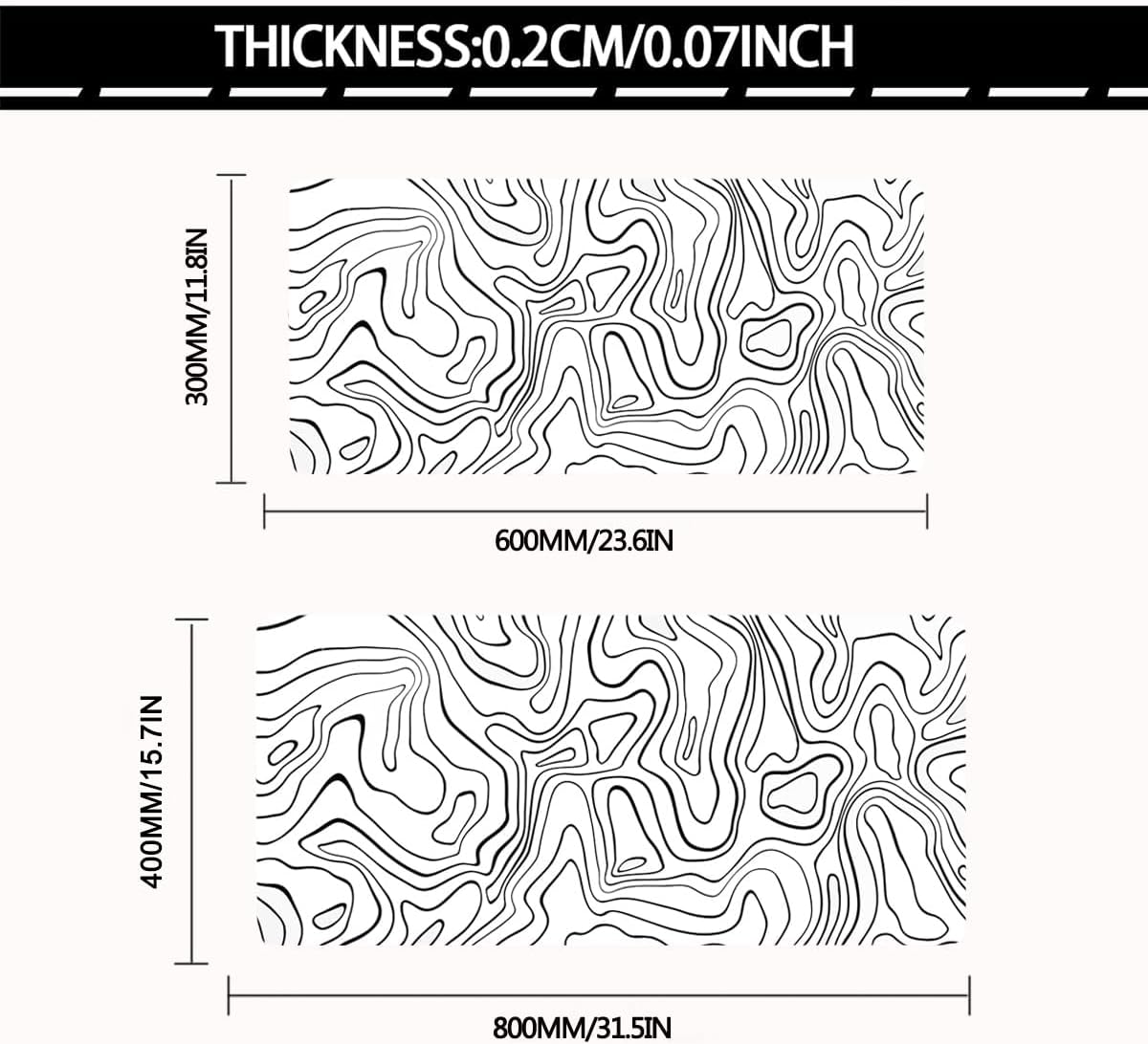 Large Mouse Pad - Gaming Mouse Pad with Stitched Edges(60x30cm), No-Slip Base, Waterproof Desk Pad for Keyboard and Mouse (Line White,23.6x11.8 inch)