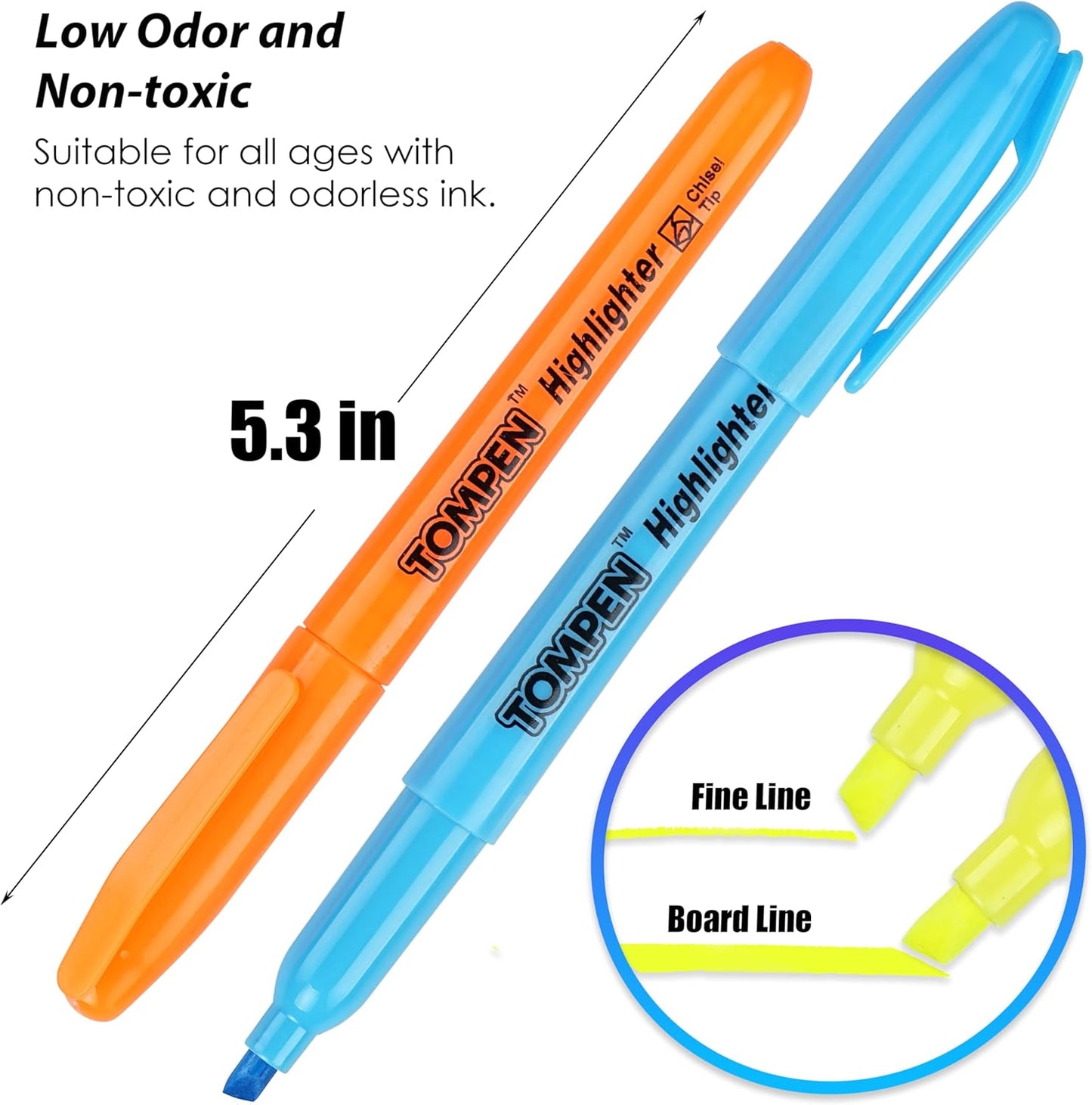 Highlighters Bulk 48 Pack – 6 Assorted Colors Chisel Tip High lighter Marker Set for School,Office,Bible Study, Journaling – Smear-Free,Quick Dry Ink Fluorescent Pens for Teachers & Students