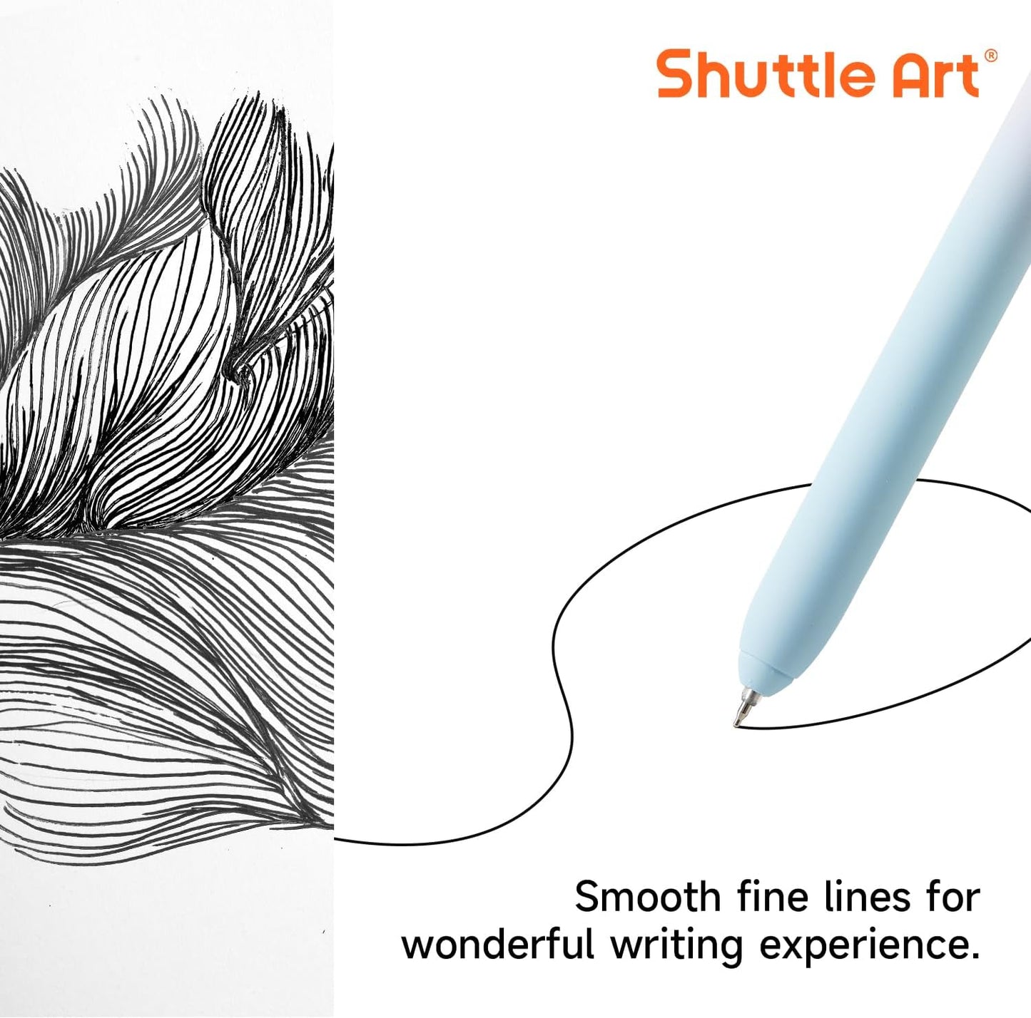 Shuttle Art Retractable Pastel Shifting Gel Ink Pens, 15 Pack Black Ink Pens, Cute Pens 0.5mm Fine Point Soft Aesthetic Barrel for Smooth Writing Journaling Taking Notes School Office Home