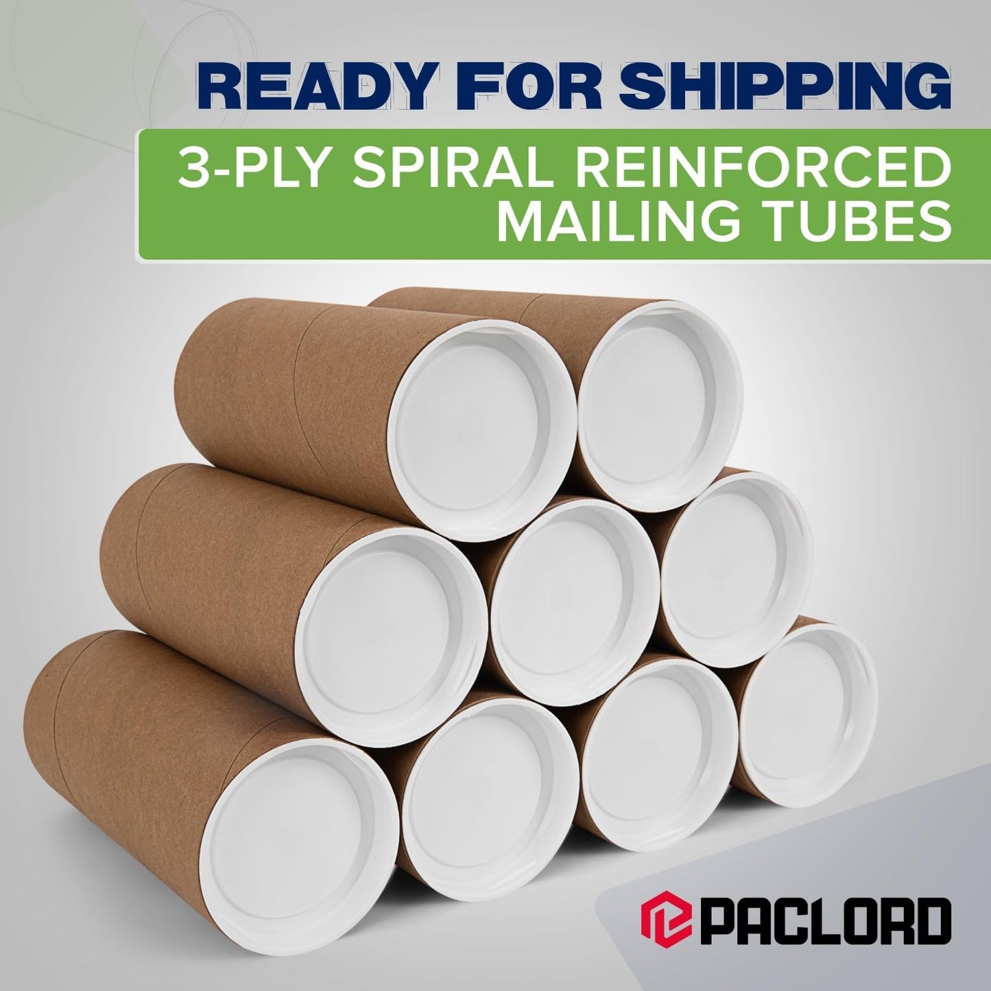 2" x 6" Reinforced Kraft Paper Mailing Tubes, Pack of 2 Tubes with 2 Caps Each – USPS Approved Poster Tube – Made in USA Cardboard Tube for Shipping and Storing Posters, Prints, Artwork, or Documents