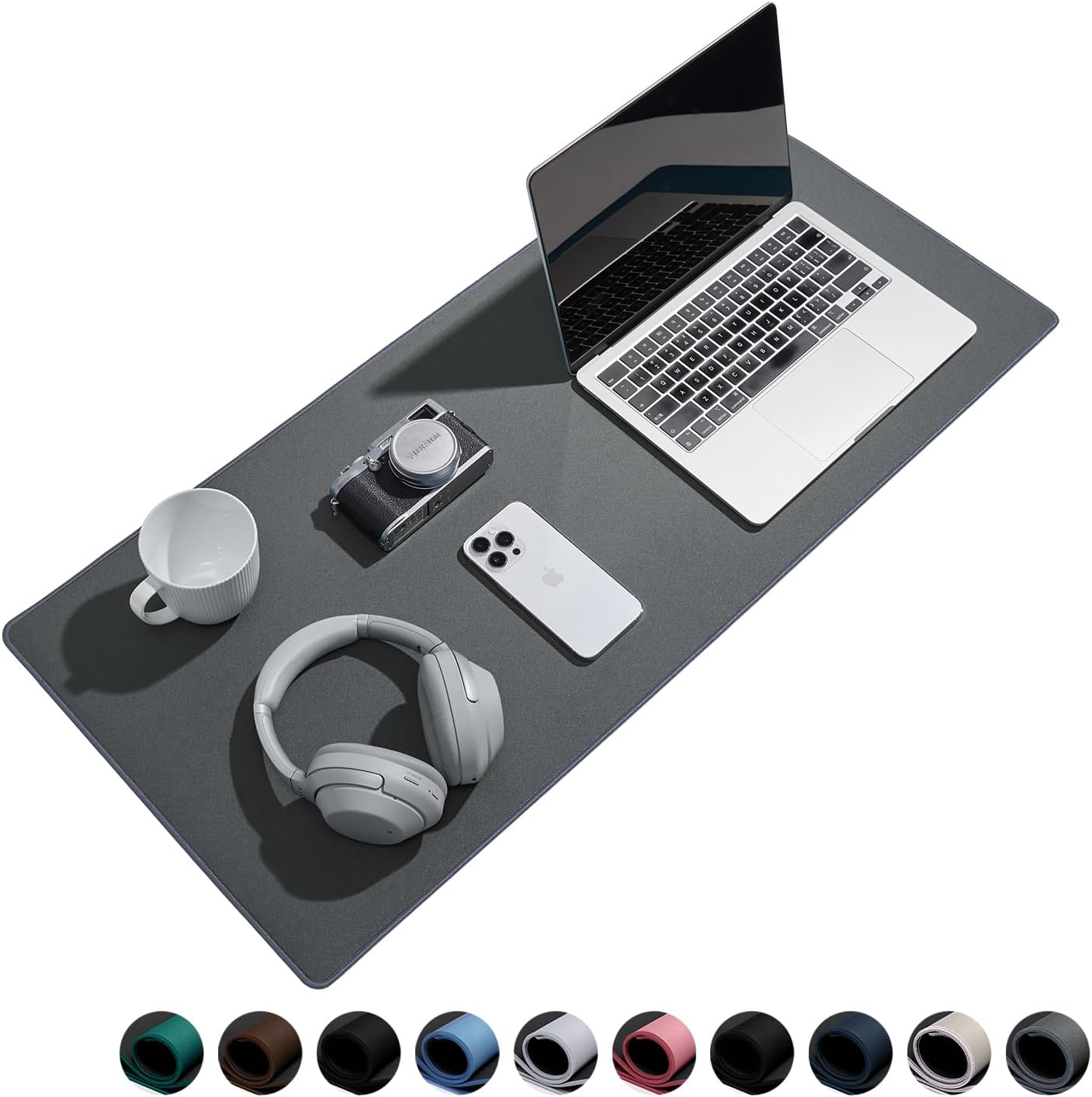 Waterproof Large Gaming Mouse Pad with Durable Stitched Edges, Non-Slip Rubber Base, Smooth Surface Mouse Mat Desk Pad for Home Office Gaming, 31.5"x11.8"x0.12", Dark Gray