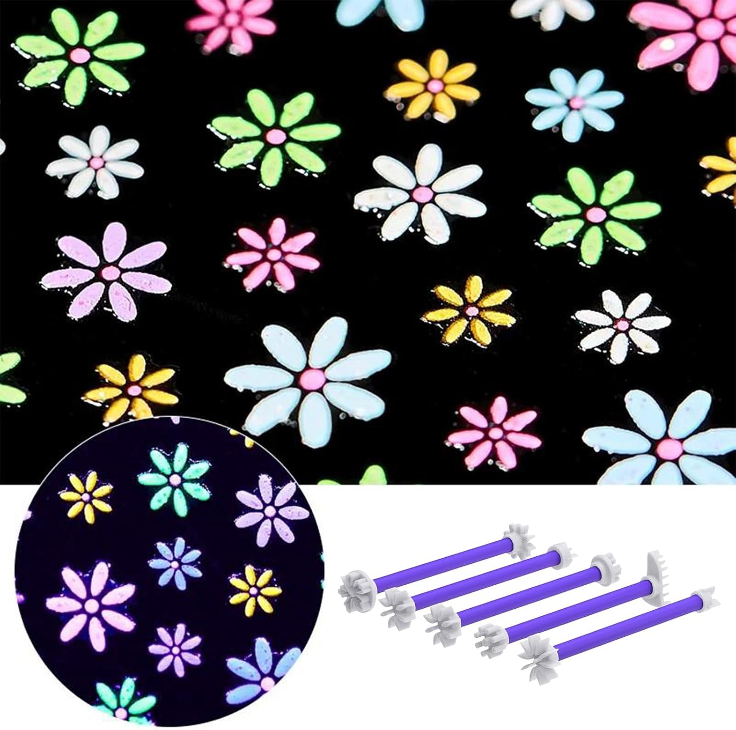 12 Pack Flower Petal Dotting Tools Set, Mandala Dot Art Tools for Rocks Painting, Ceramic & Glass, Includes 20 Different Embossing Tips for DIY Nail Art, Decorating Cakes and Cookies
