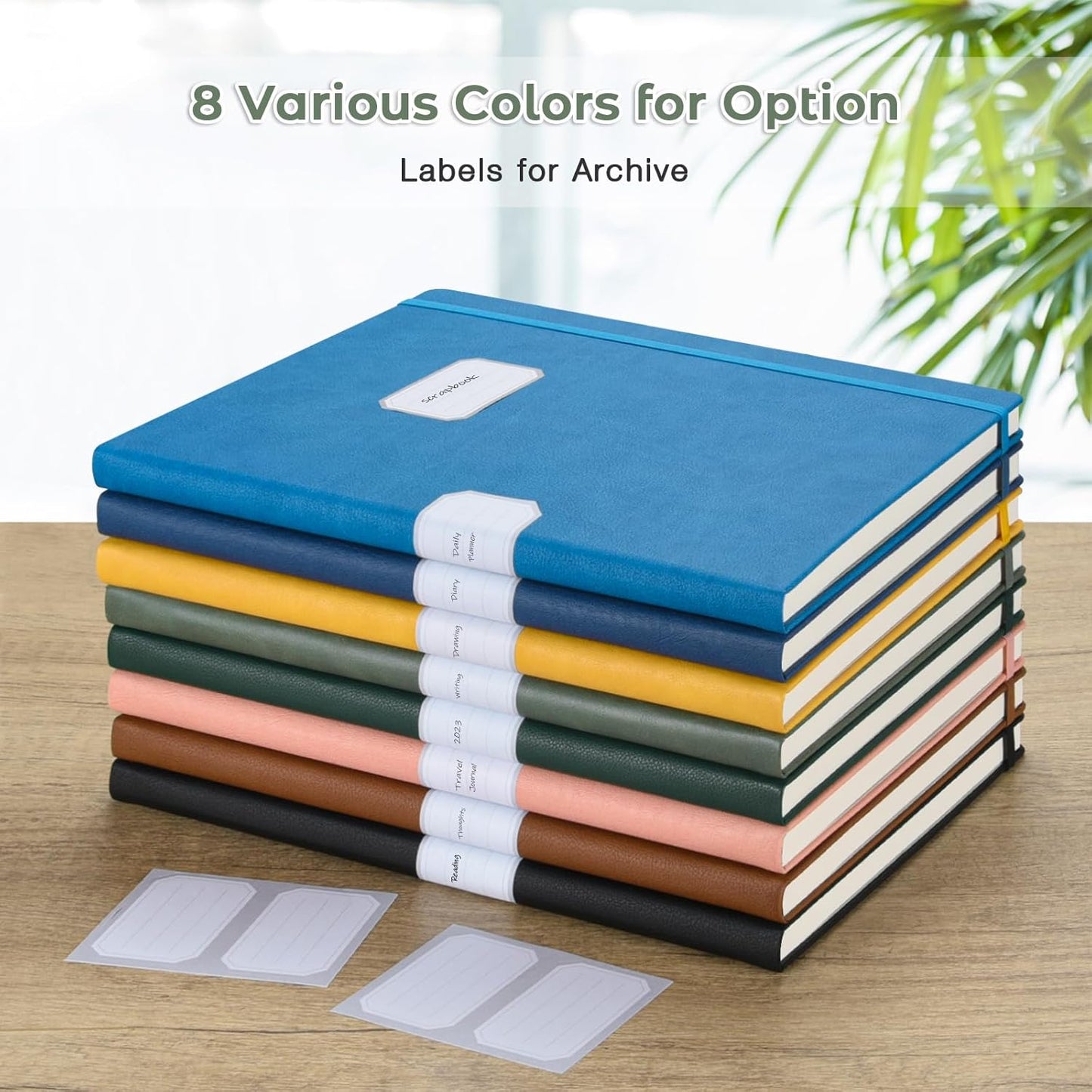 Graph Paper Notebook, Hardcover Notebook 8.5 x 11, Grid Notebook Journal for Women, Men, Large Leather Journals for Writing, Thick Paper, A4 Notebooks for Work, School Supplies, Engineering Olive