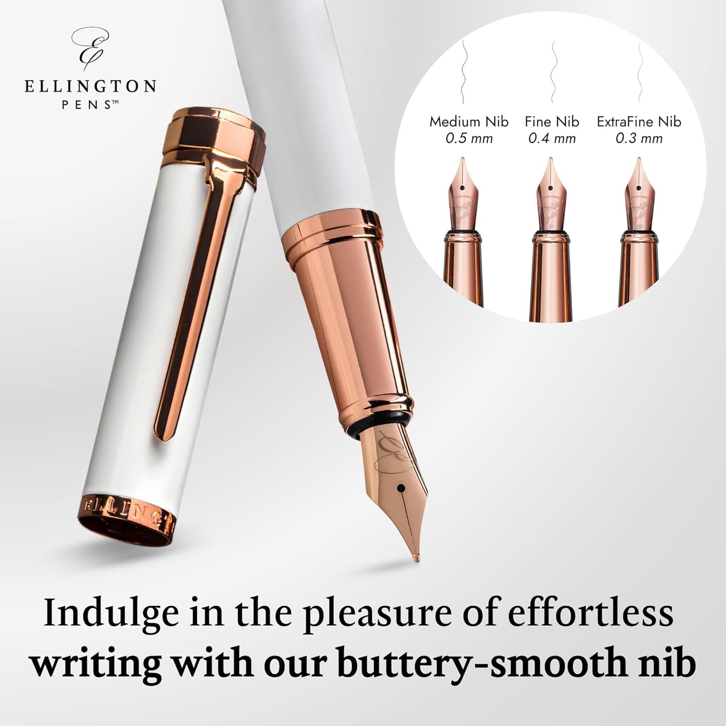 Luxury Fountain Pen Set- Fountain Pens for Writing - Smooth Medium Nib - Includes Refillable Ink Converter, 3 Ink Cartridges [Black & Blue], Gift Box - Elegant Calligraphy