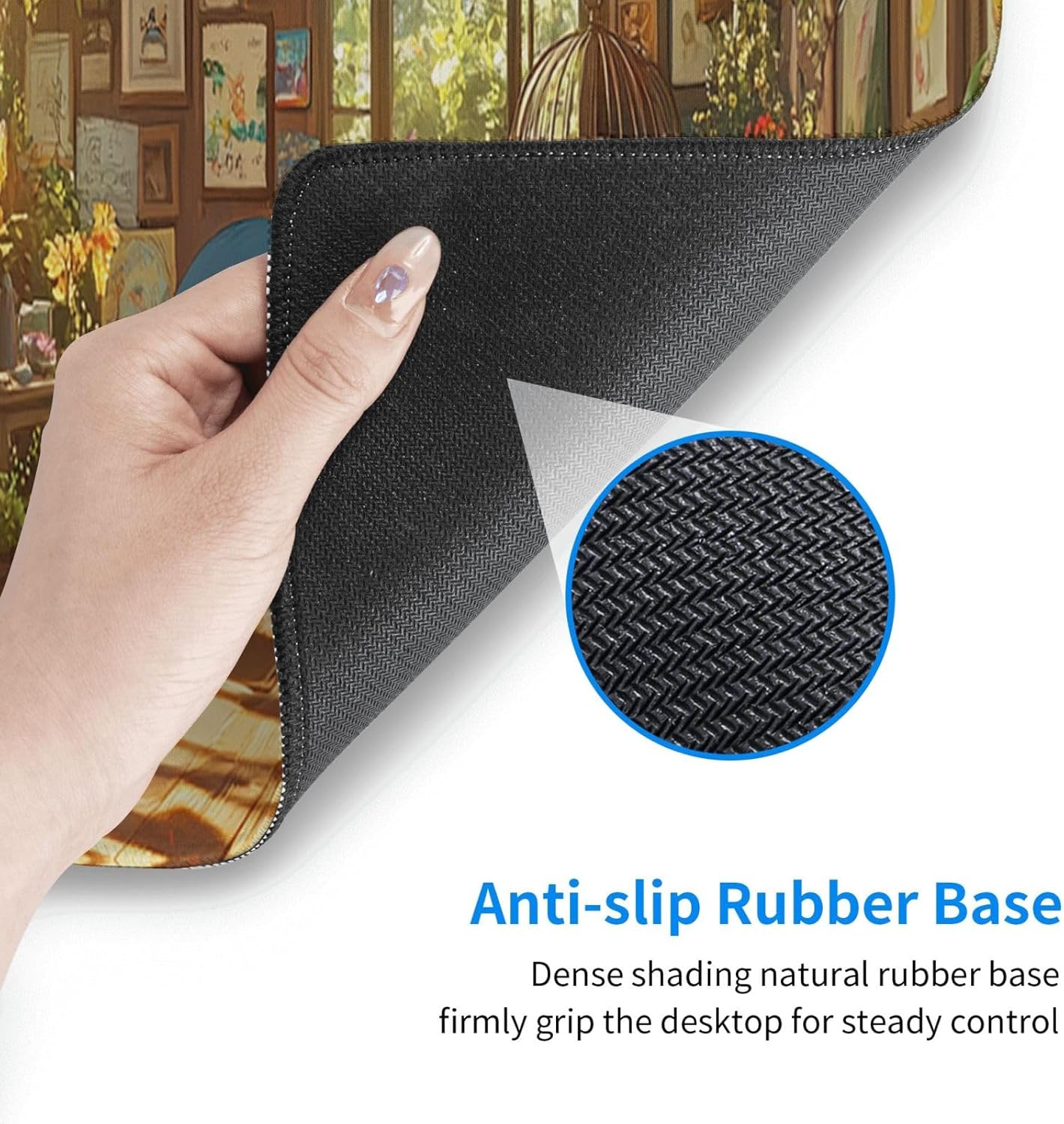 Room Mouse Pad 31.5 X 11.8 Inch Big Desk Rubber Base Stitched Edges Keyboard Pad XXL Mouse Mat for Home Game and Office