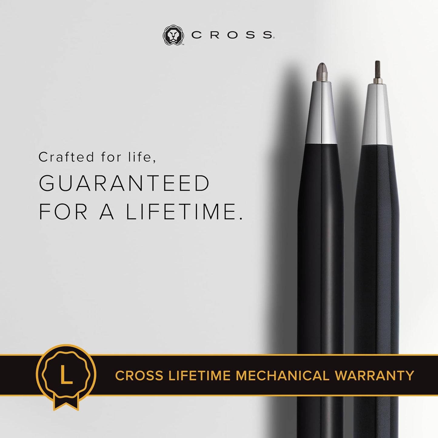 Cross Classic Century Refillable Pen & Pencil Gift Set Presented in a Luxury Gift Box - Medium Point, Black Ink, Black & Chrome