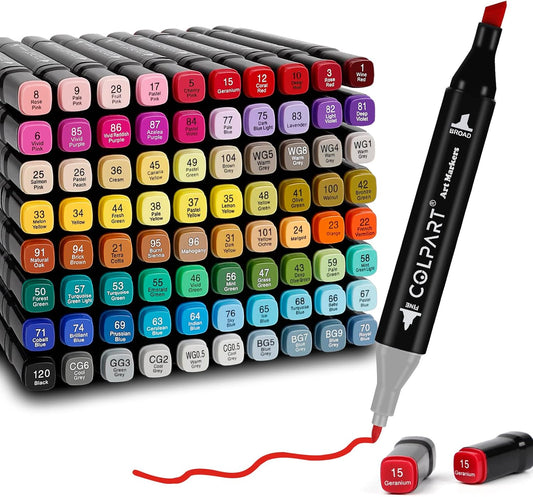 80 Colors Alcohol Markers Dual Tip Art Markers for Kids Marker Pens for Adult Coloring Painting Supplies Perfect for Painting, Coloring, Sketching and Drawing Christmas Gift Ideas