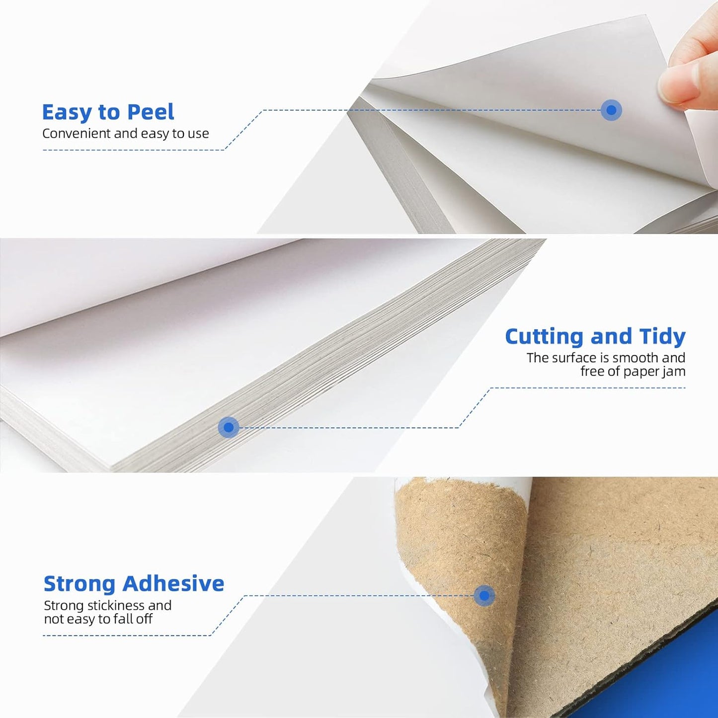 1000 Half Sheet Self Adhesive Shipping Labels for Laser & Inkjet Printers - 500 Sheets, 2 per Page Shipping Labels, 8.5" x 5.5" Half Sheet Labels