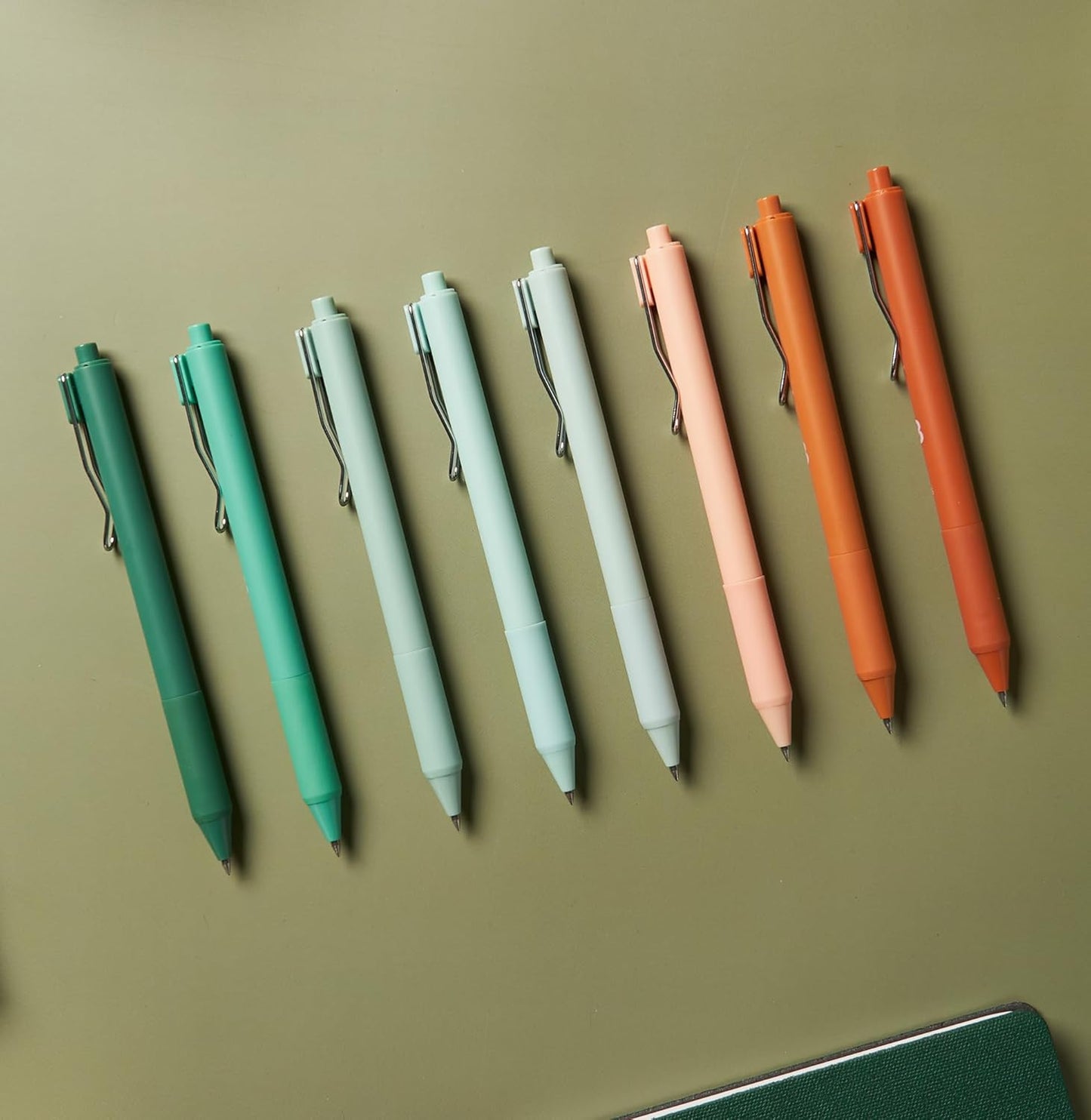 BLIEVE - Gel Pens Black Ink, Matte Finish, Smooth Writing, No Bleed - For Journaling, Bible Notes, Drawing - Cute School Supplies, 8 Pack (Terracotta, Black Ink)