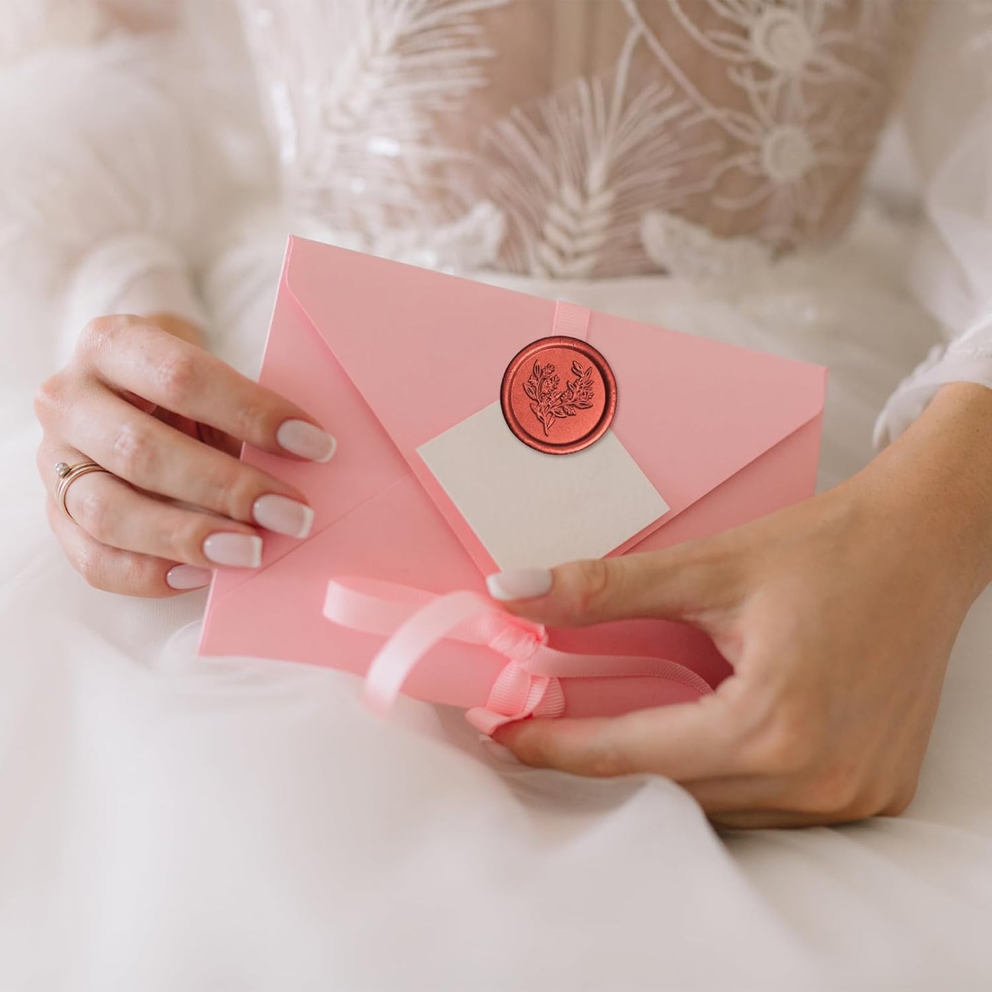 Handmade Wax Seal Stickers - Wedding Invitation Envelope Seal Stickers, 25 Pcs Self- Adhesive Stickers, Perfect for Invitation, Christmas, Gift Wrapping (Eucalyptus Style, Red Wax)