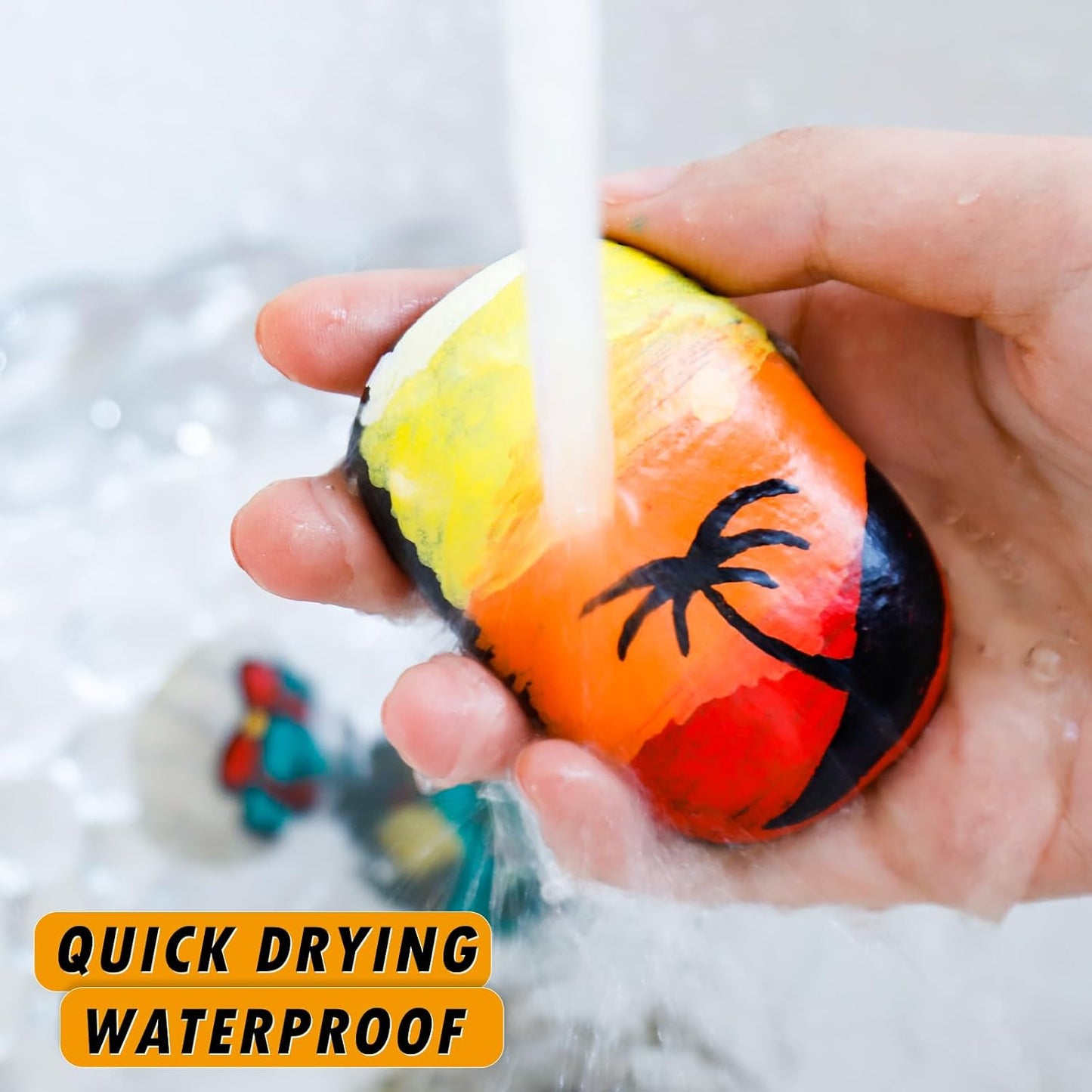 Orange Paint Markers, 5 Pack Oil-Based Waterproof Quick Dry Permanent Paint Pen Set for Rocks Painting, Wood, Fabric, Plastic, Canvas, Glass, Mugs, Metal, Tire, Stone, DIY Craft